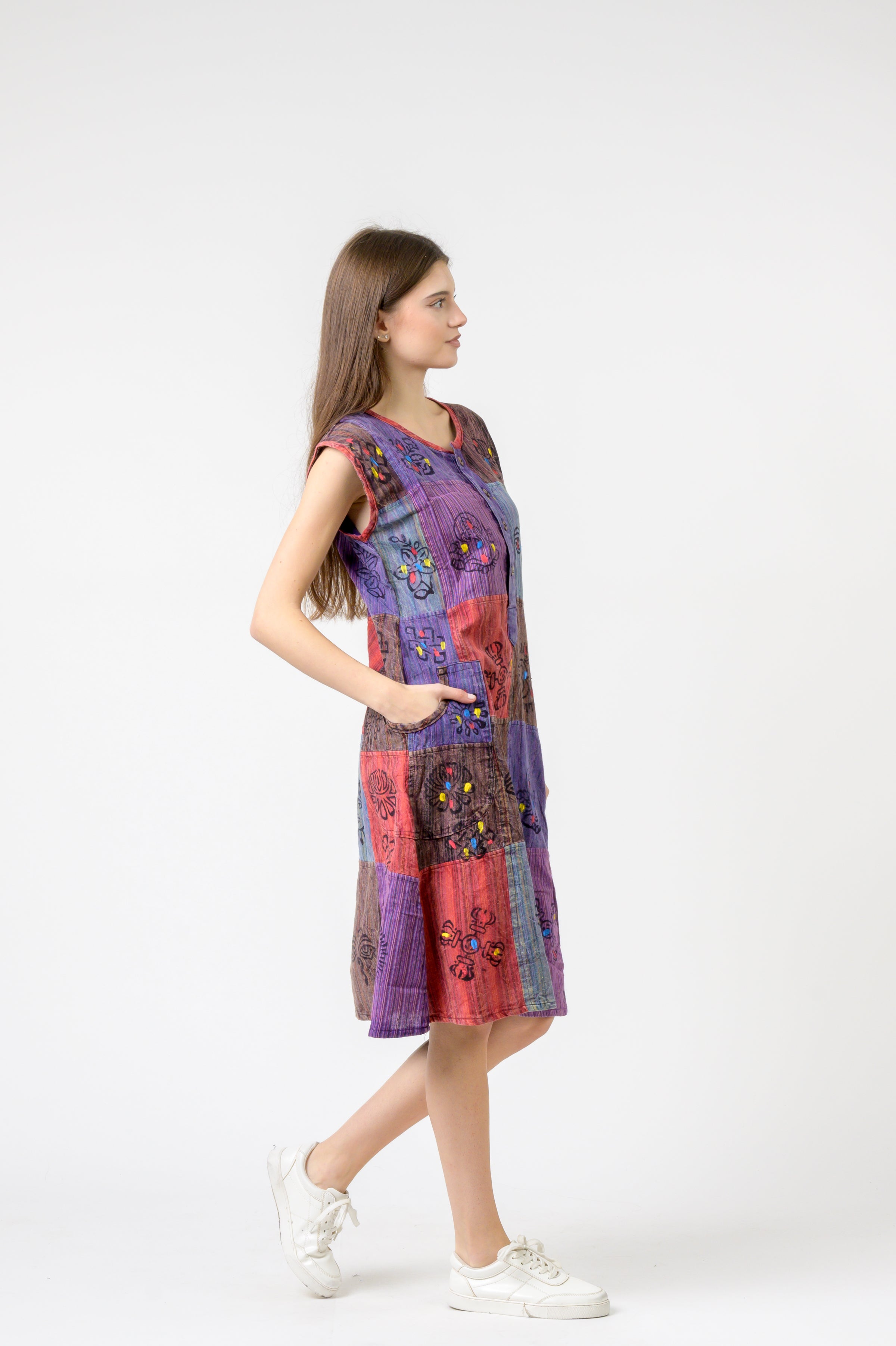 Rhea Half-Button Midi Dress