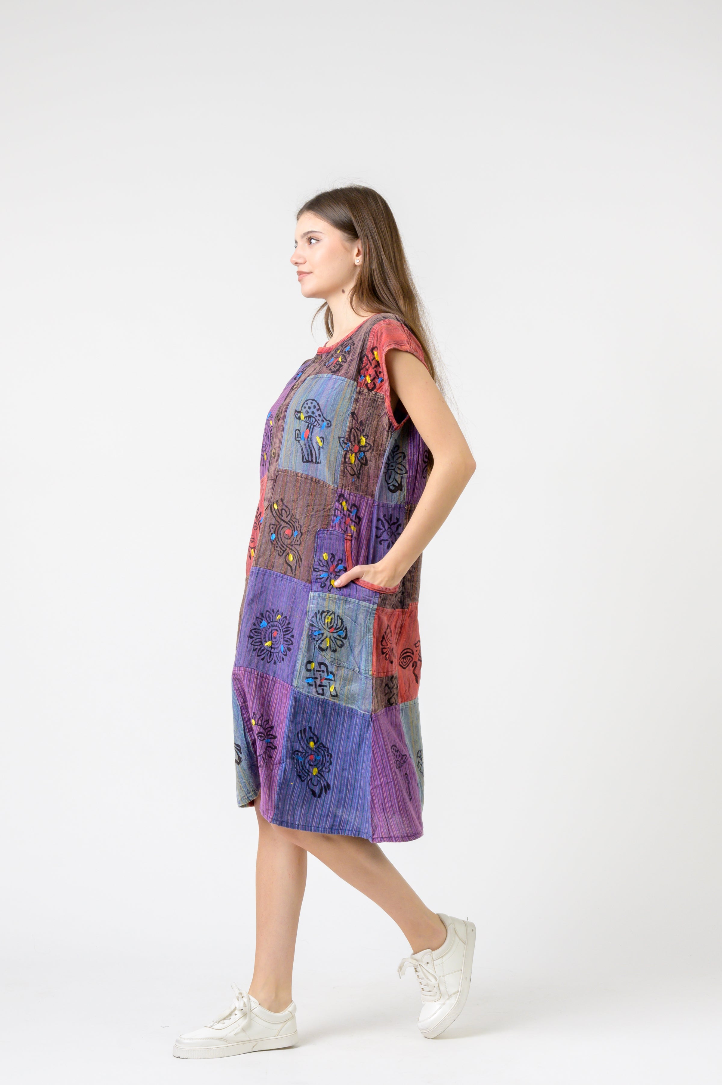 Rhea Half-Button Midi Dress