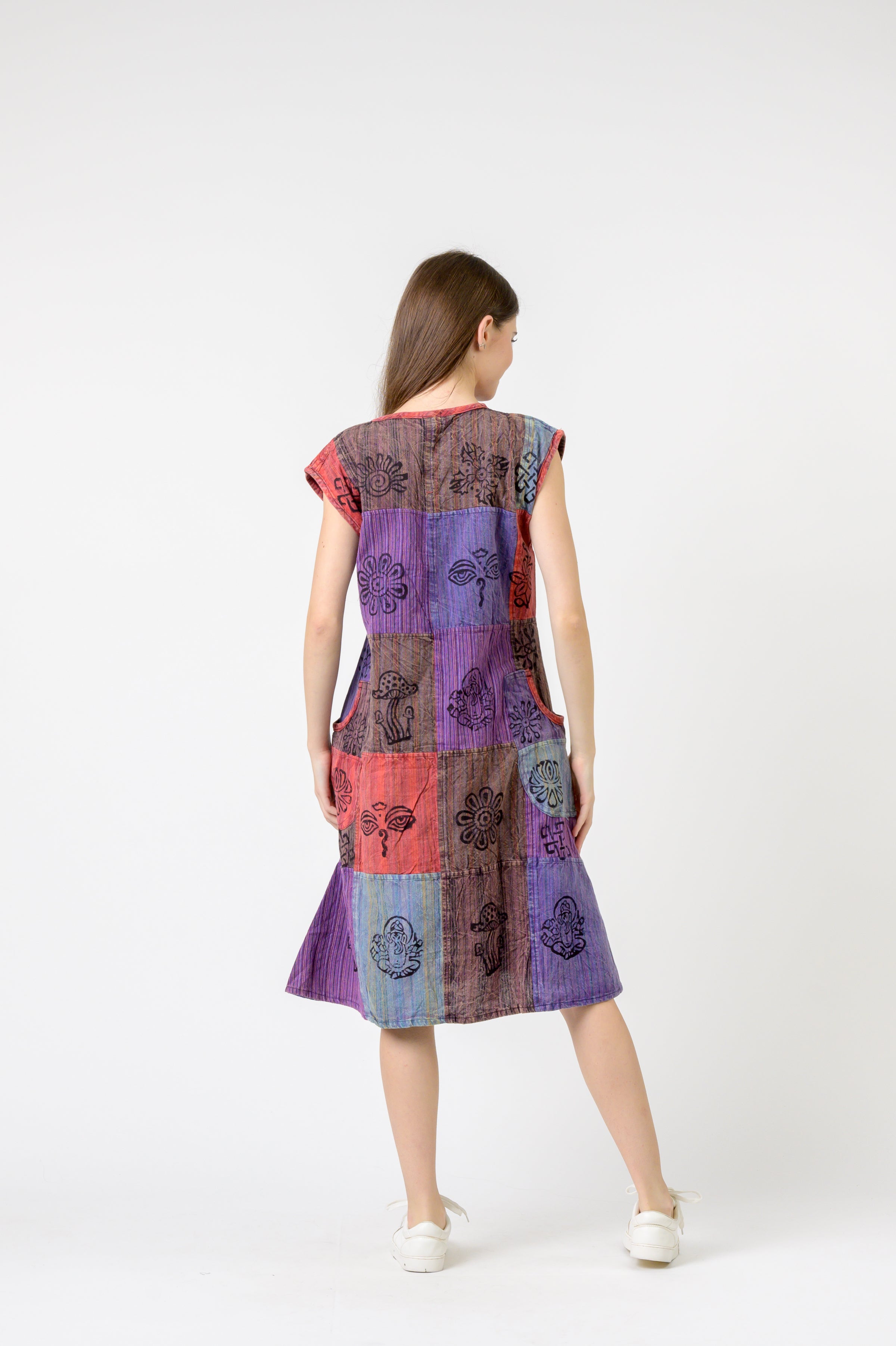 Rhea Half-Button Midi Dress (Assorted)