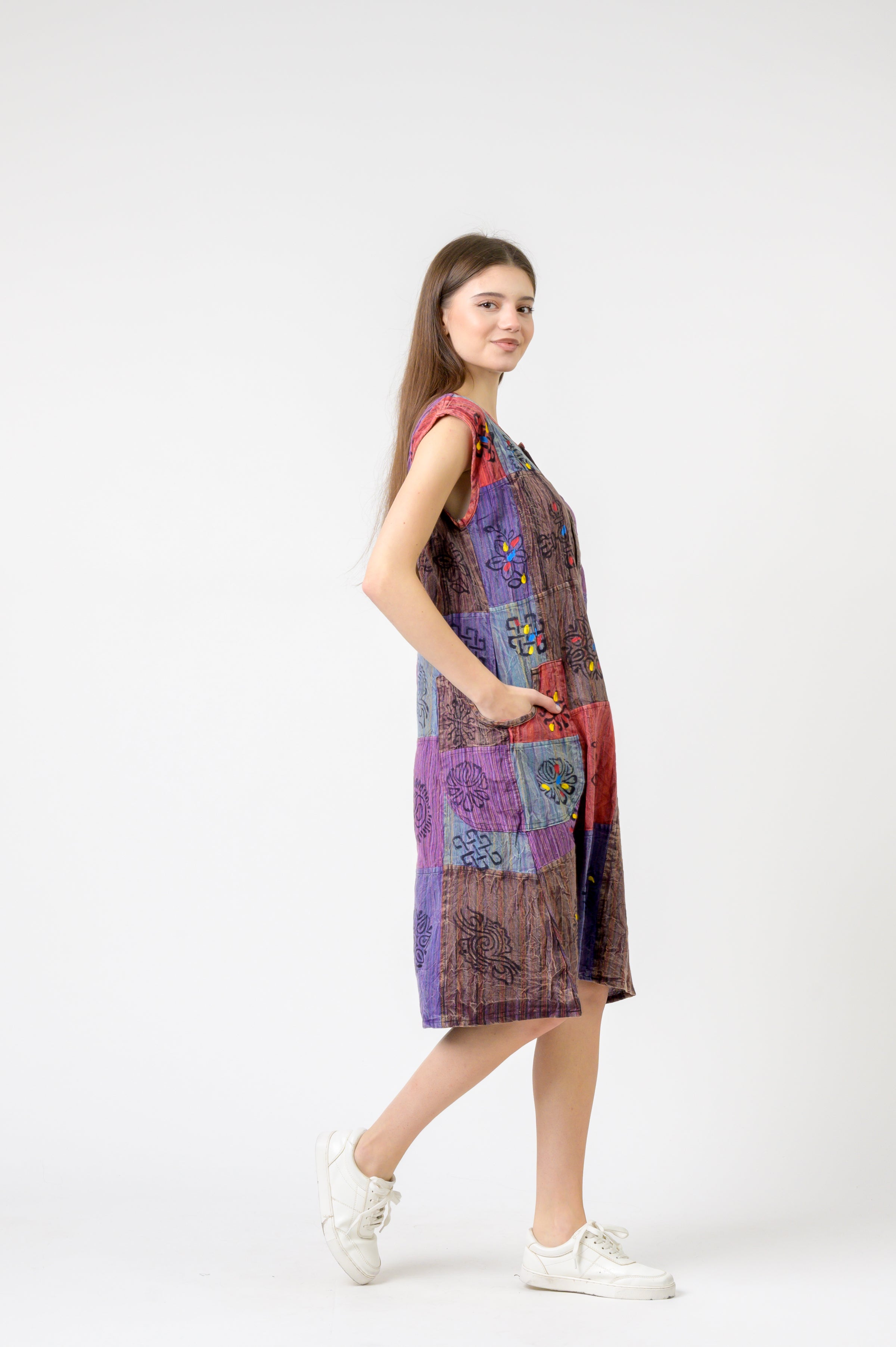 Rhea Half-Button Midi Dress (Assorted)