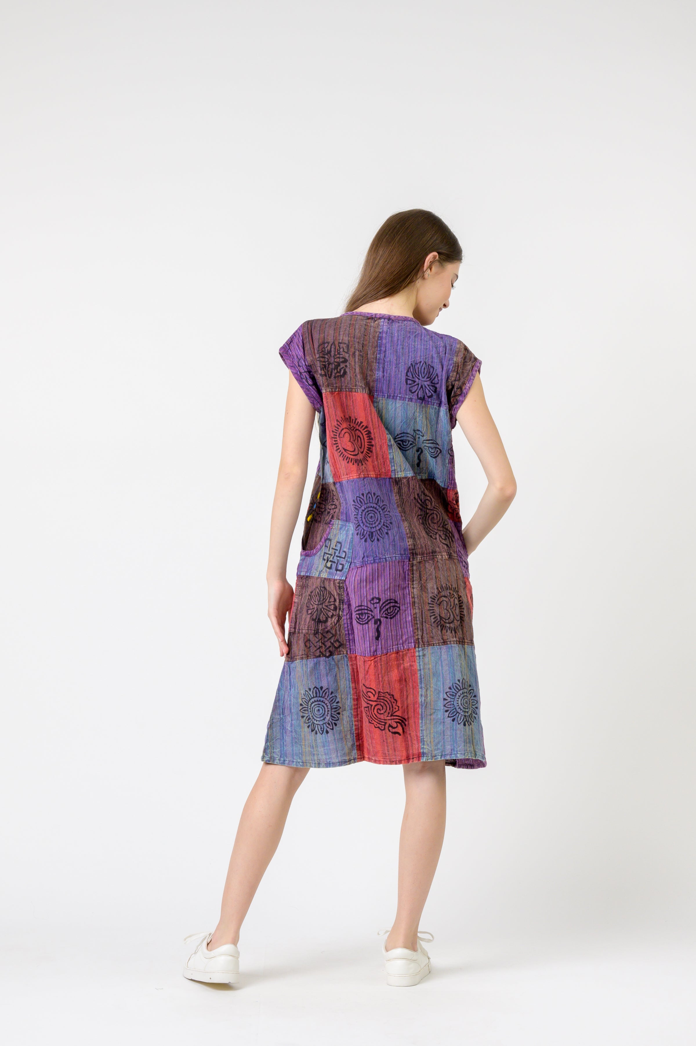 Rhea Half-Button Midi Dress (Assorted)