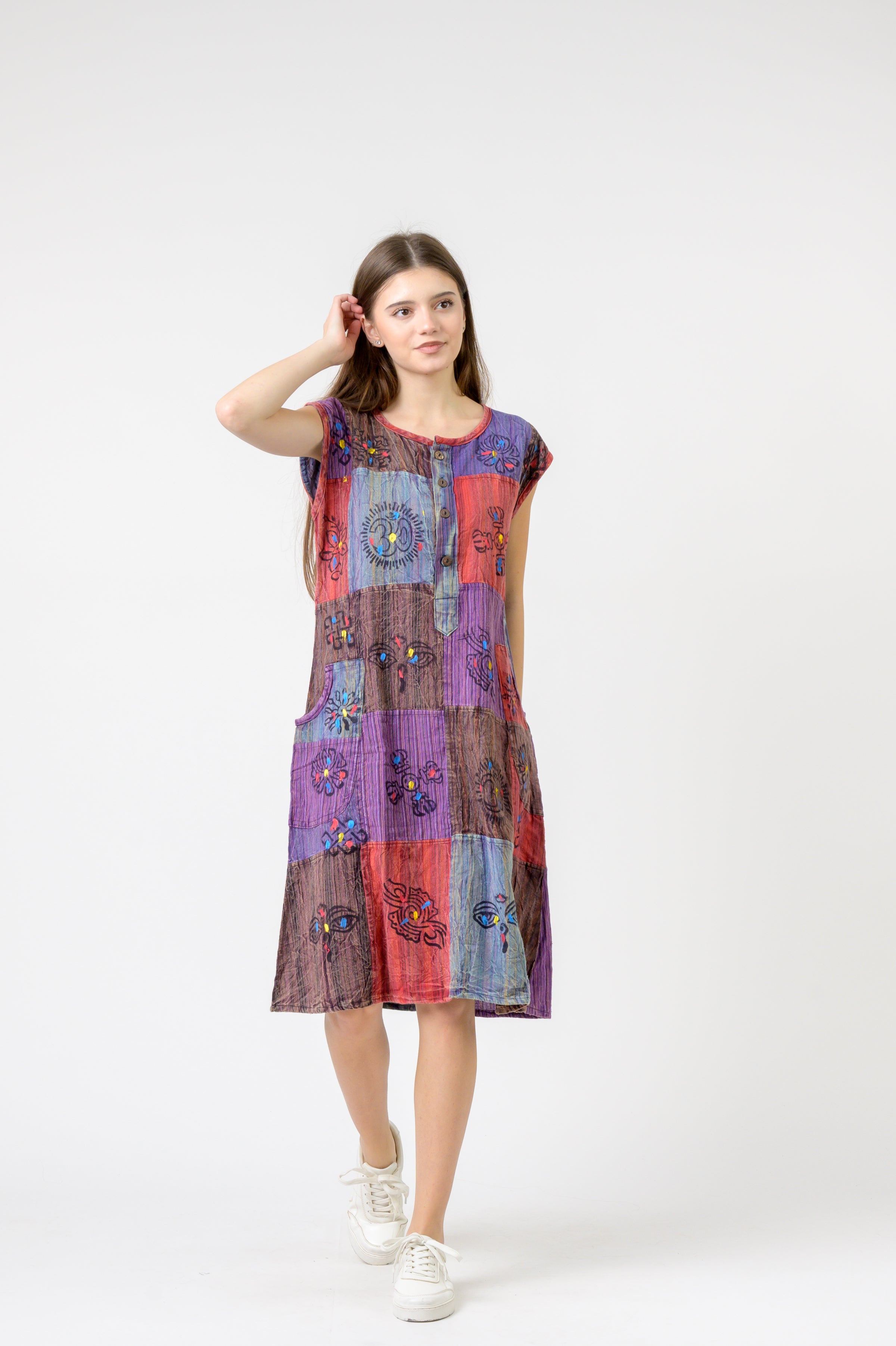 Rhea Button-Down Midi Dress (Assorted)