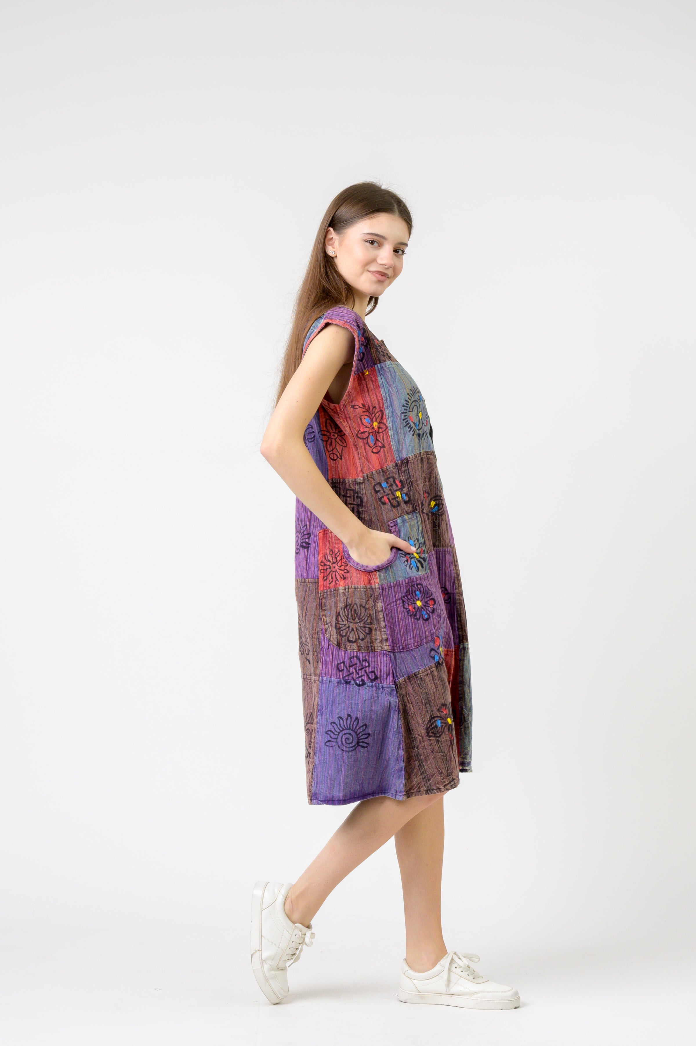 Rhea Half-Button Midi Dress (Assorted)