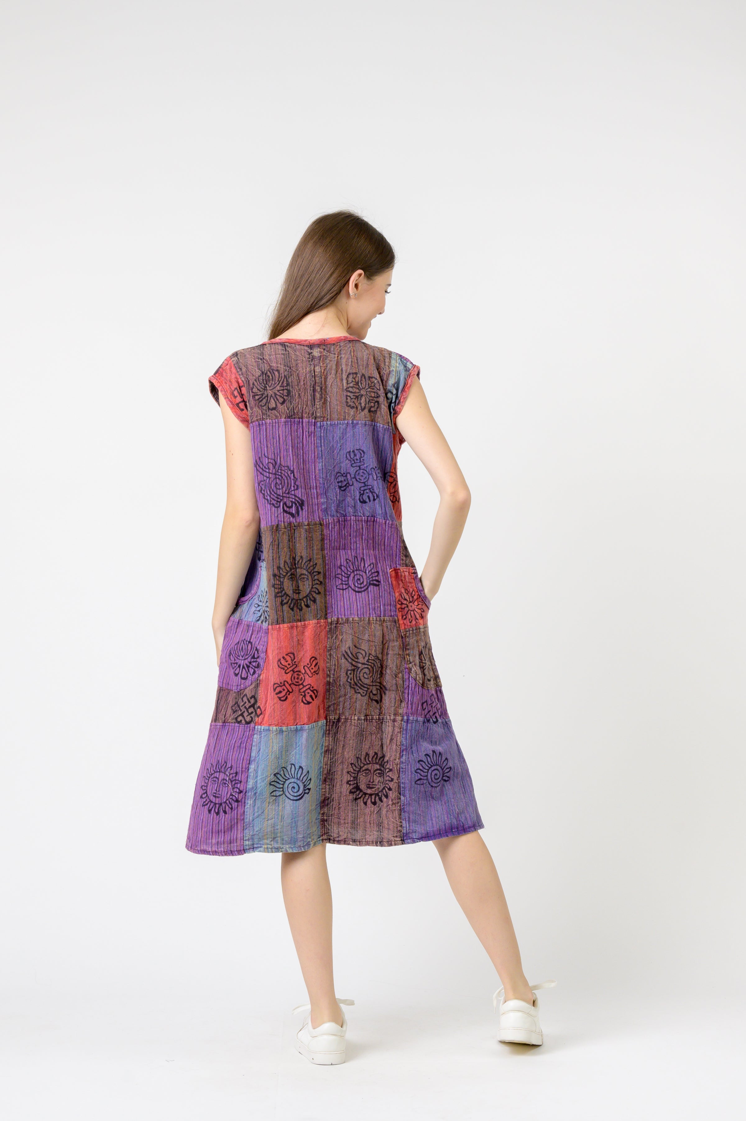 Rhea Half-Button Midi Dress (Assorted)