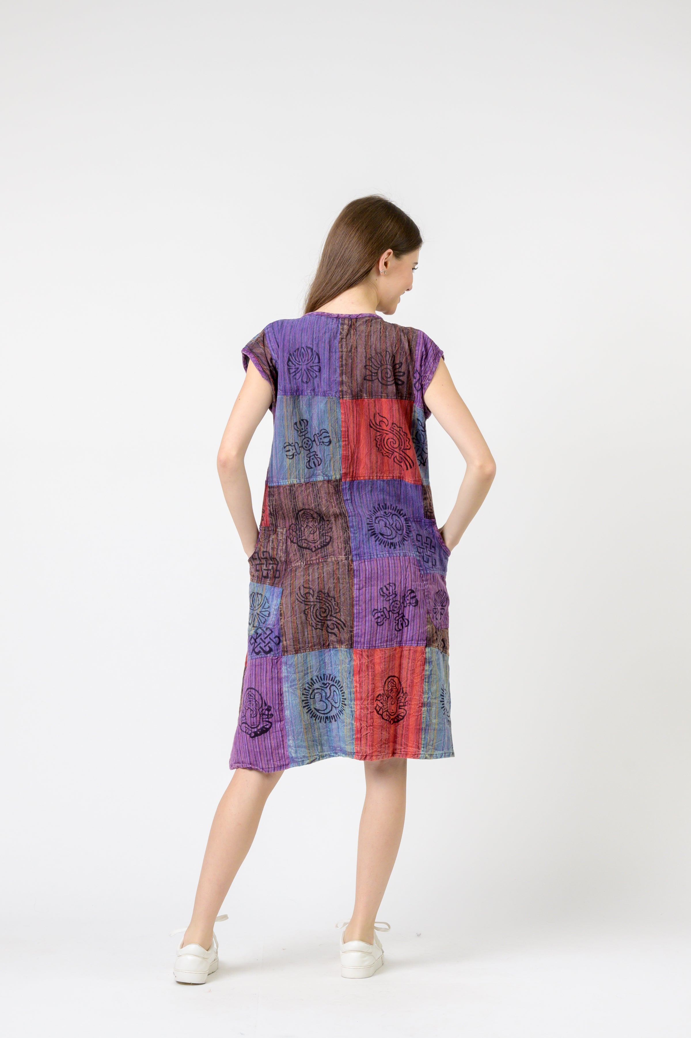 Rhea Half-Button Midi Dress (Assorted)