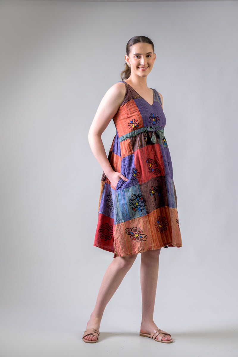 Rhea Cotton Patch Summer Dress