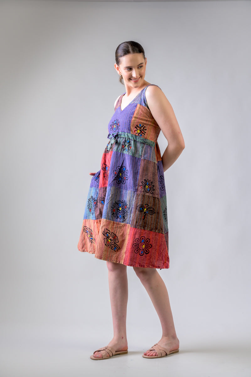 Rhea Cotton Patch Summer Dress