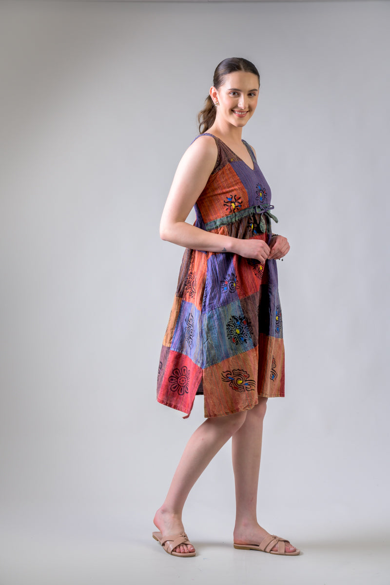 Rhea Cotton Patch Summer Dress