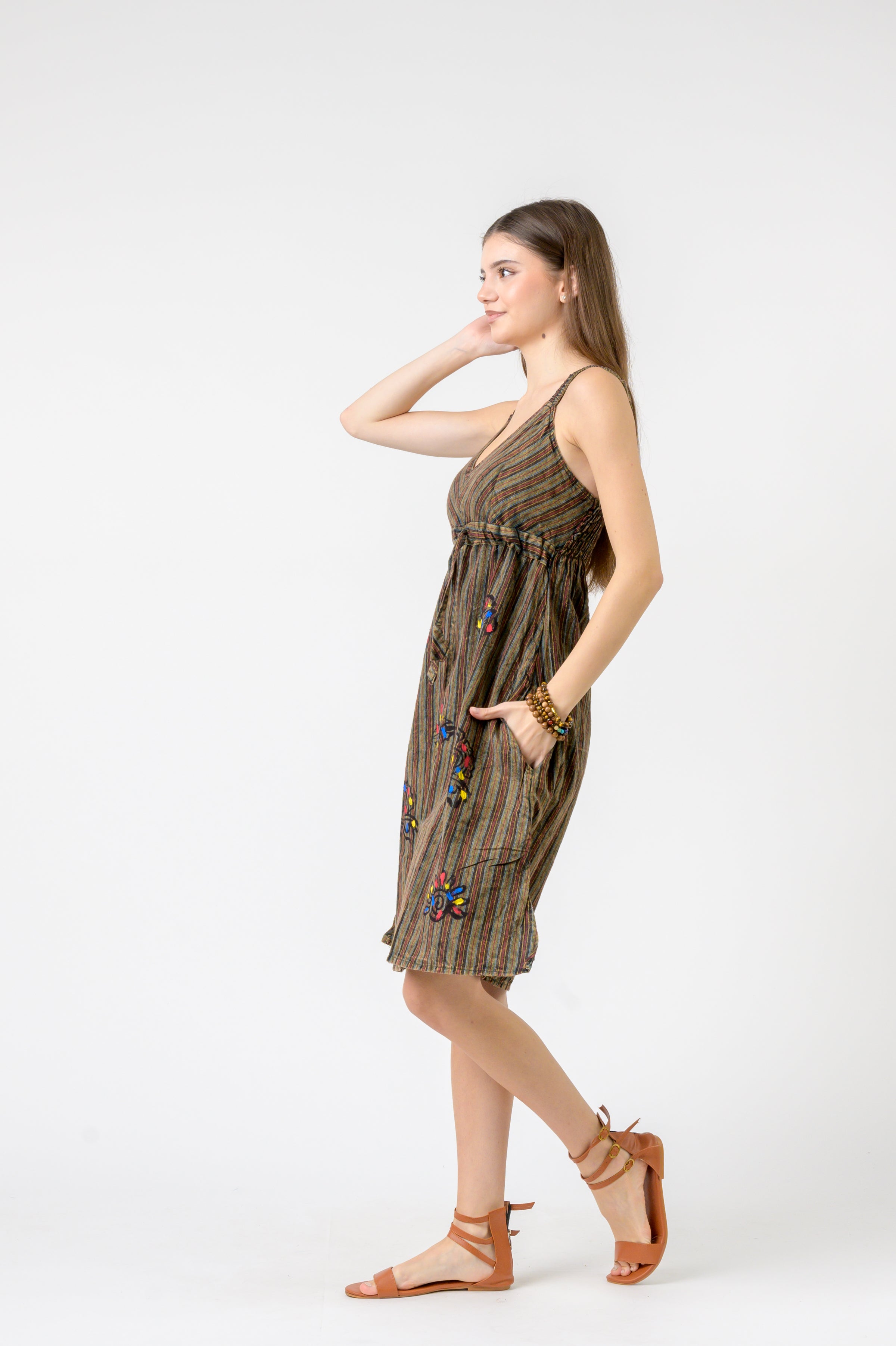 Rhea Cotton and Stripes Dress