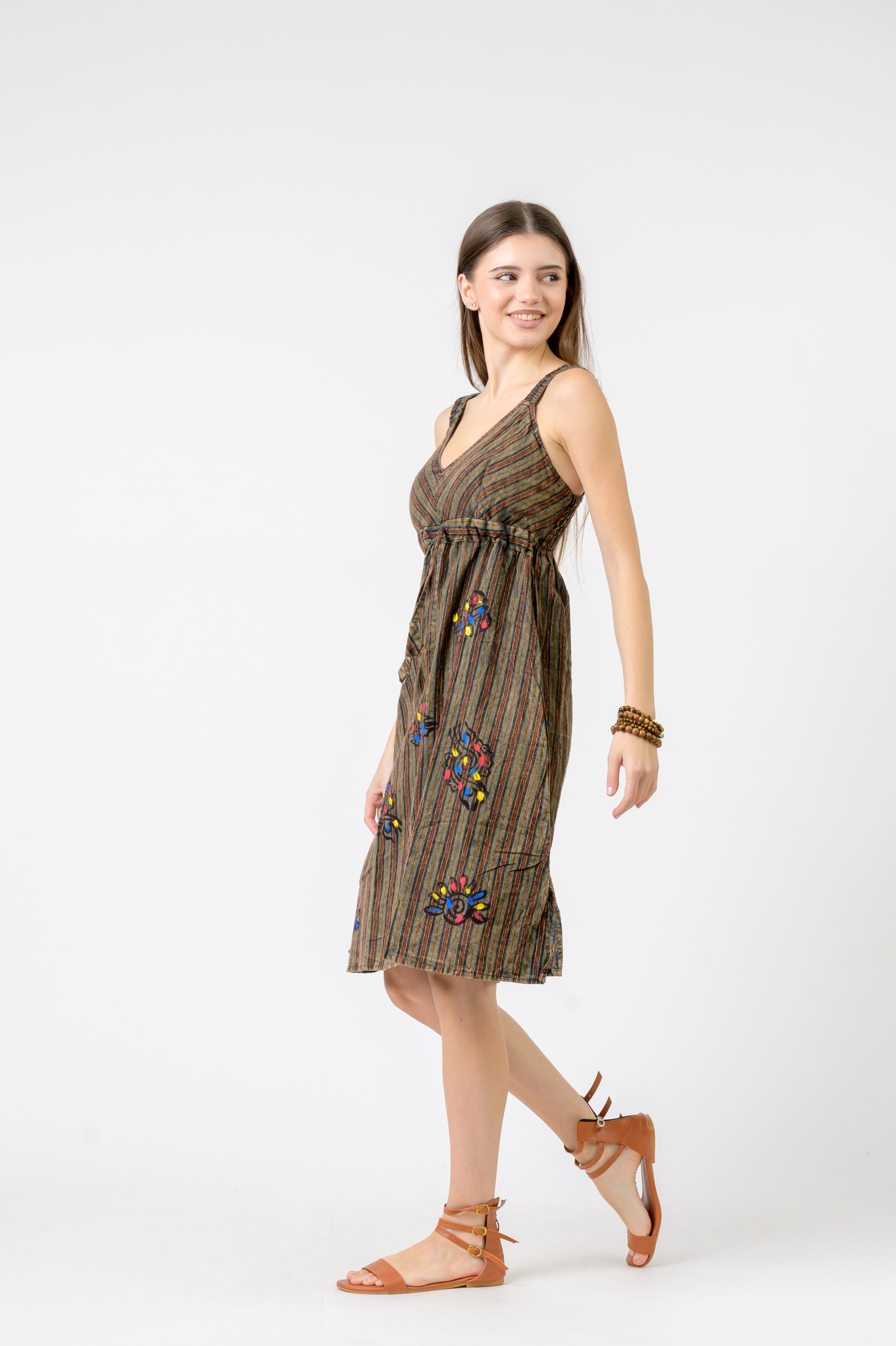 Rhea Cotton and Stripes Dress