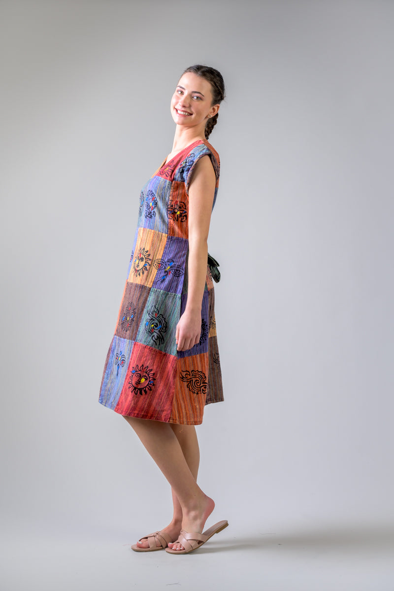 Rhea Bold Mix Cotton Dress (Assorted)
