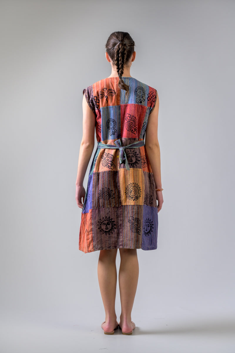 Rhea Bold Mix Cotton Dress (Assorted)