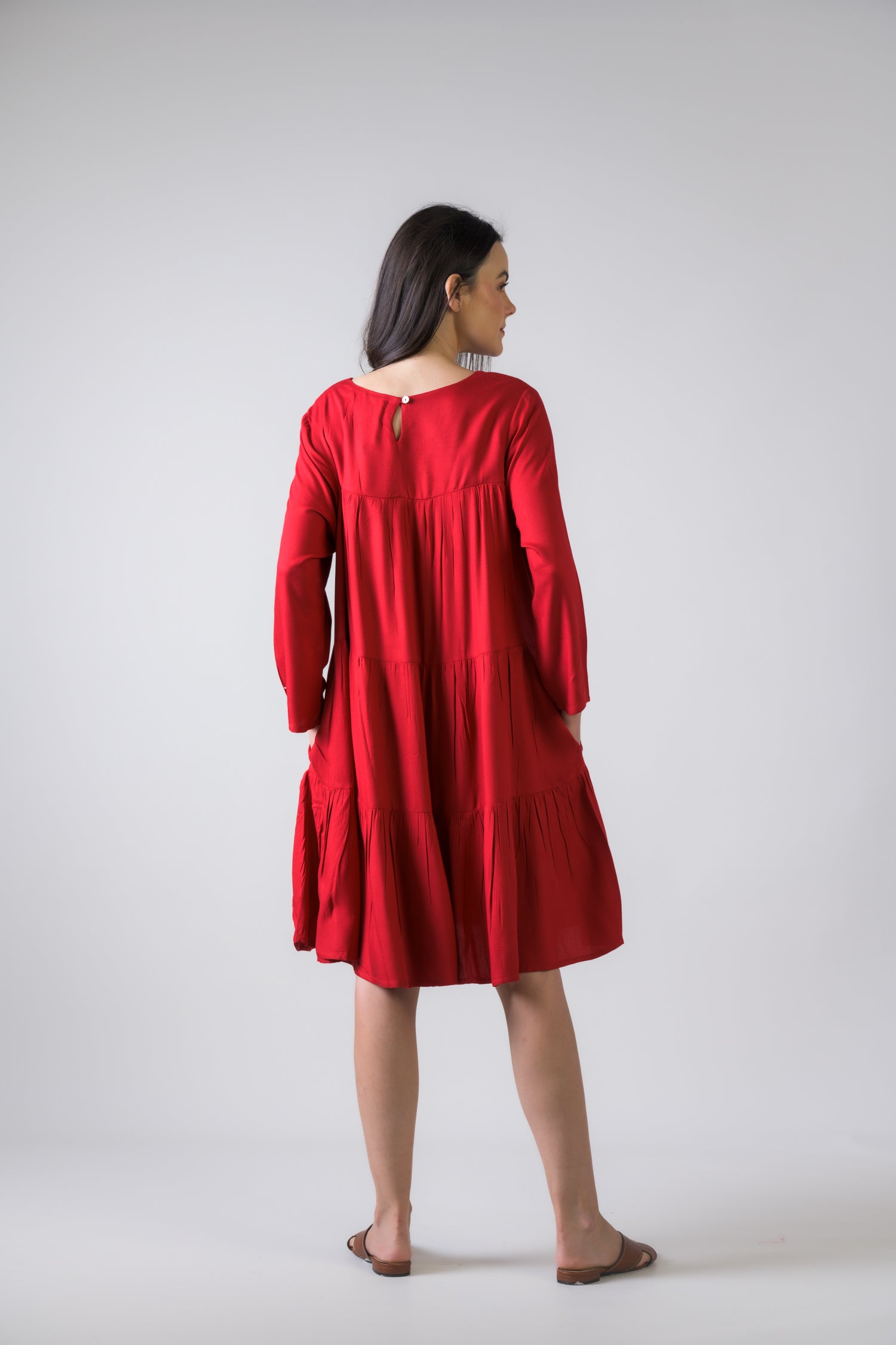 Rhea Turin Dress with Long Sleeves Black / S/M