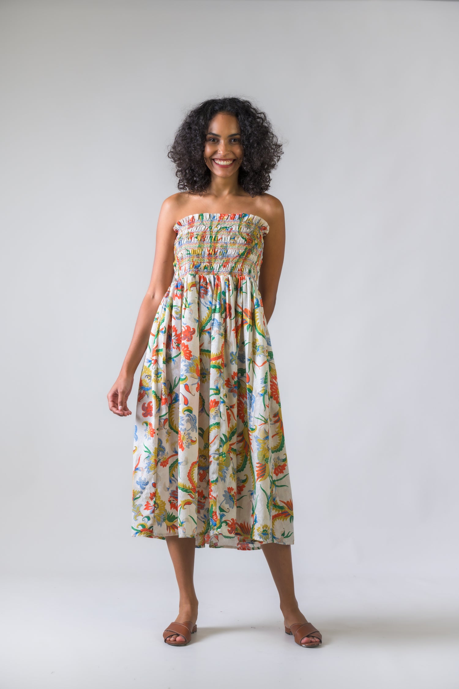 Rhea Raveena Smoked Dress Multicolor / S/M