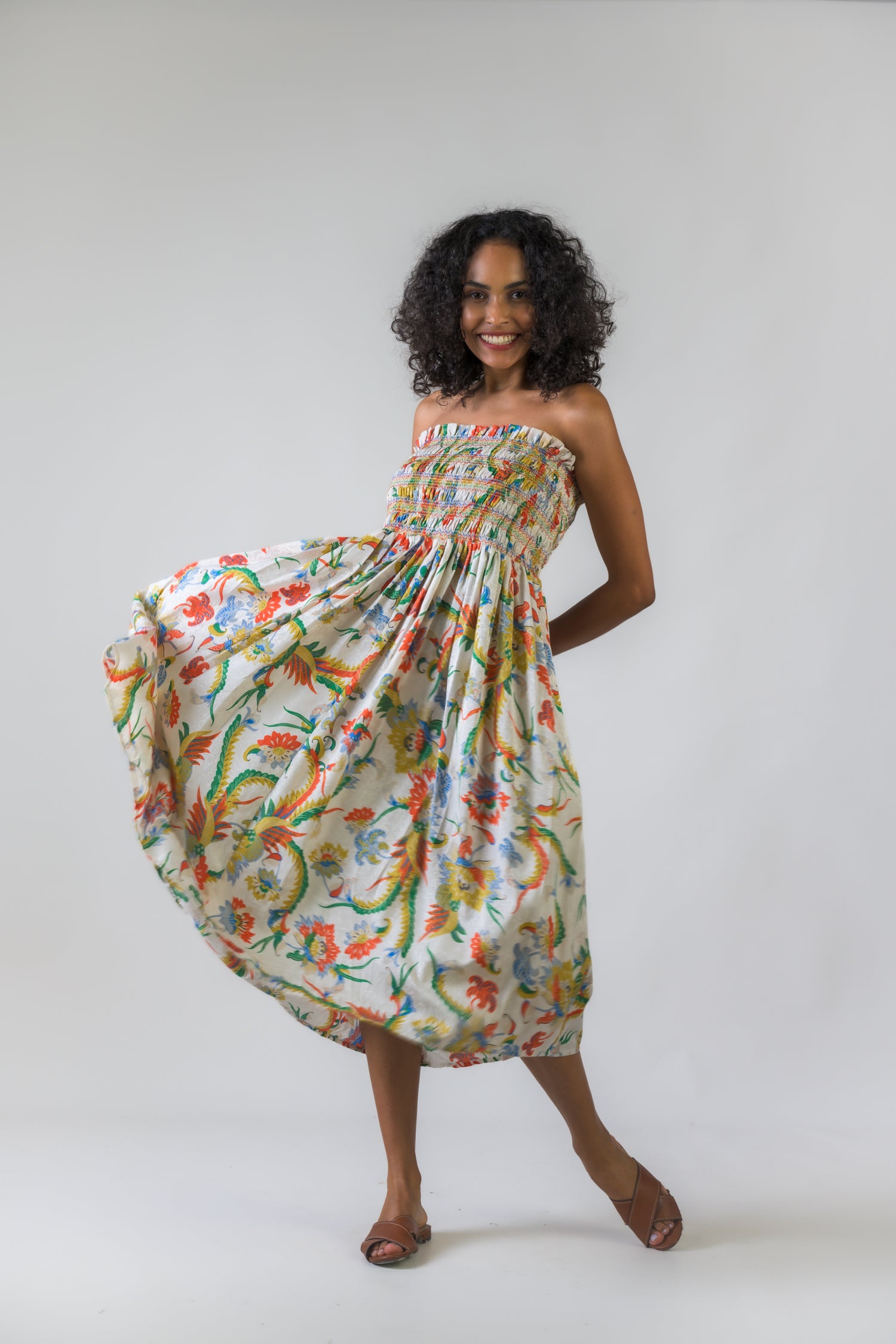 Rhea Raveena Smoked Dress Multicolor / S/M