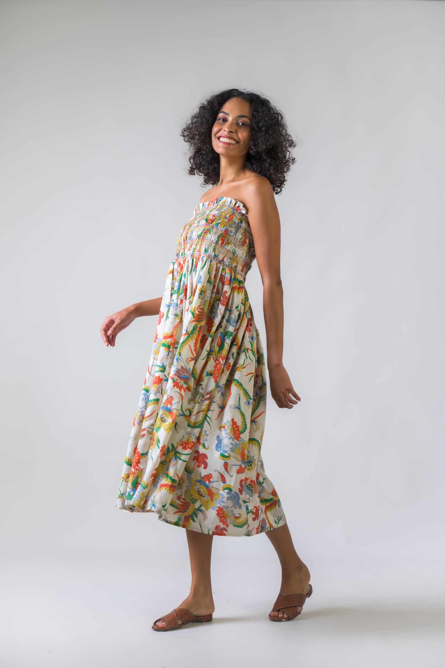 Rhea Raveena Smoked Dress Multicolor / L/X