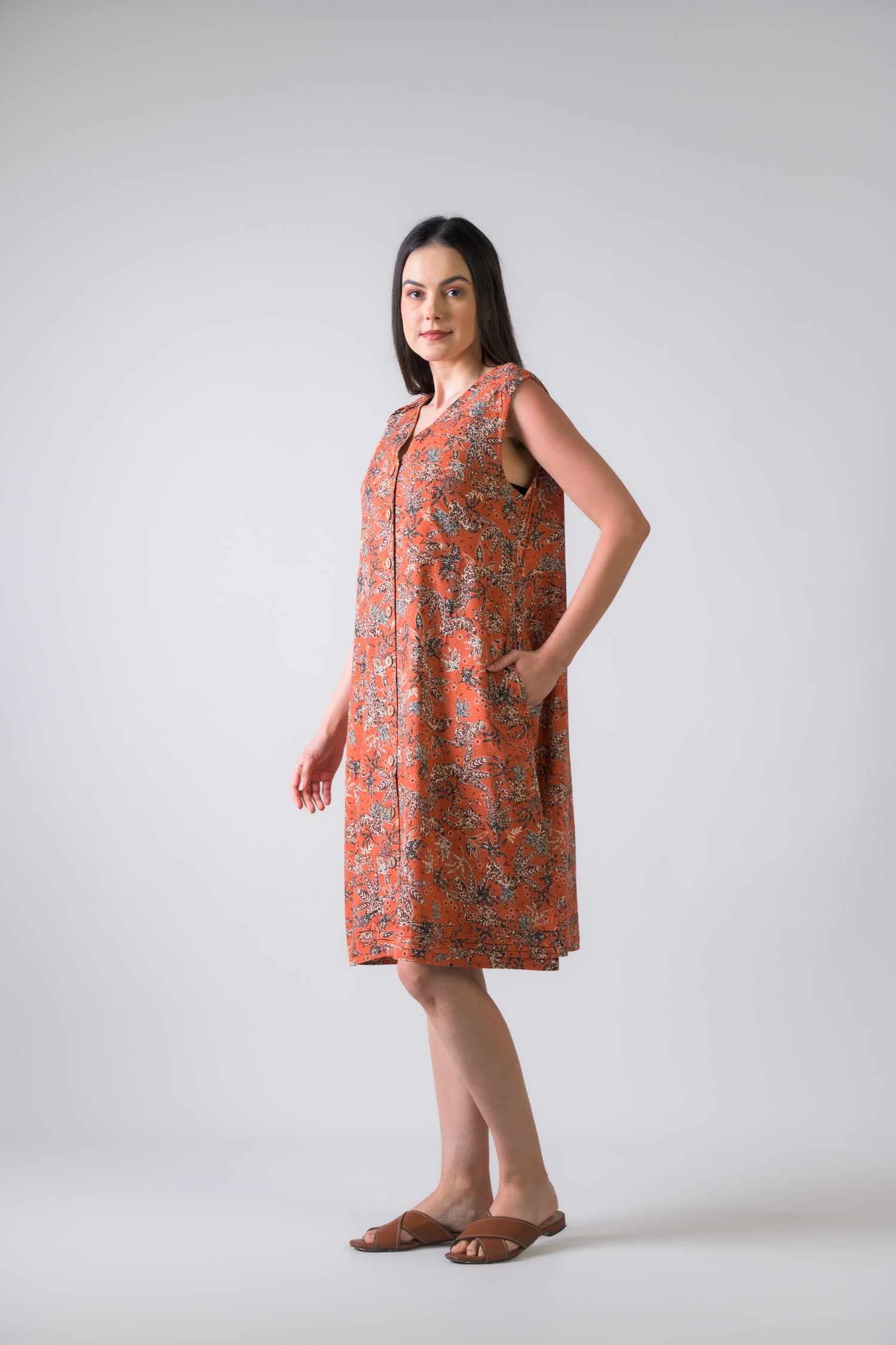 Rhea Teaberry Print Heron Dress