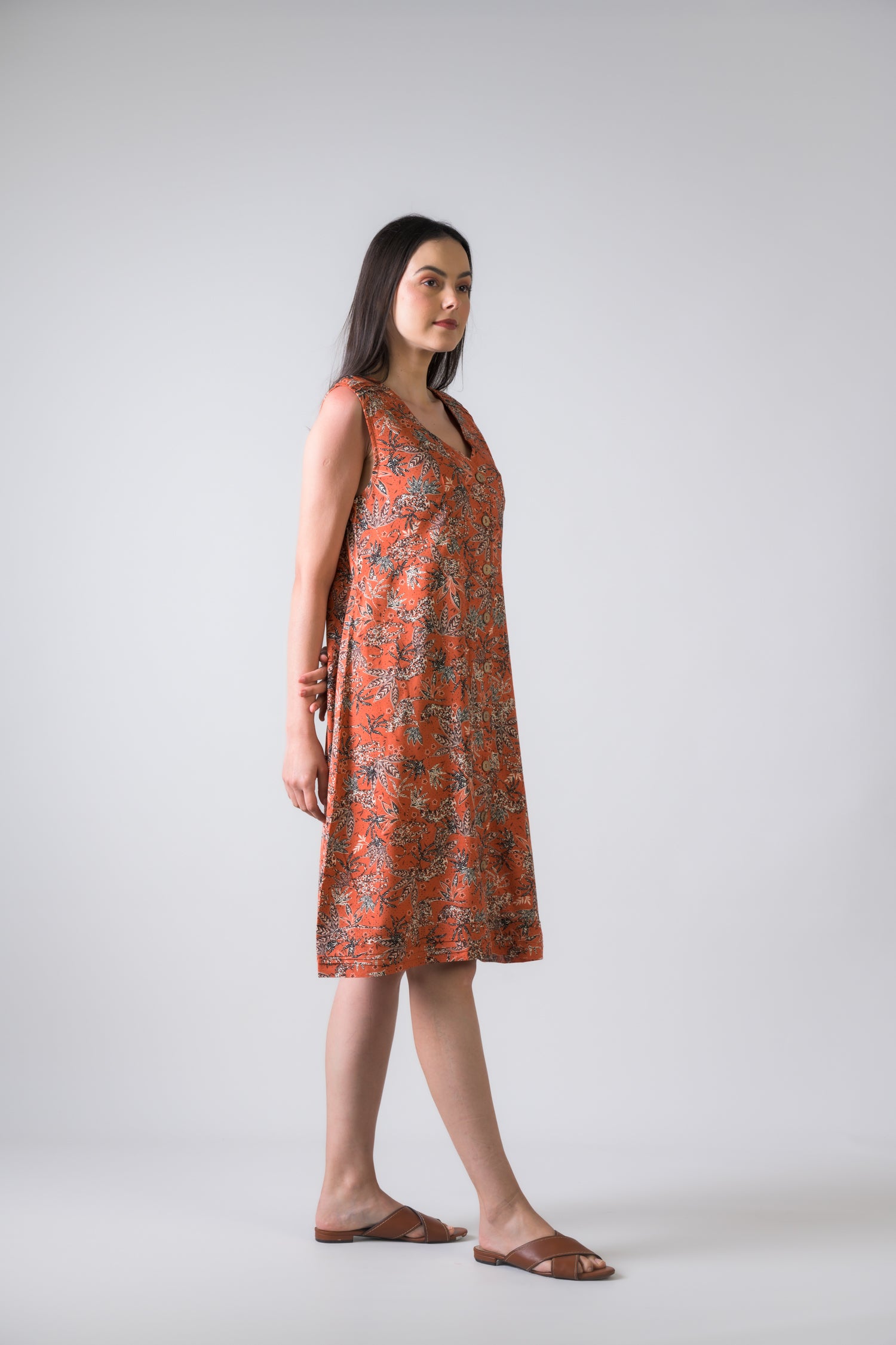 Rhea Teaberry Print Heron Dress