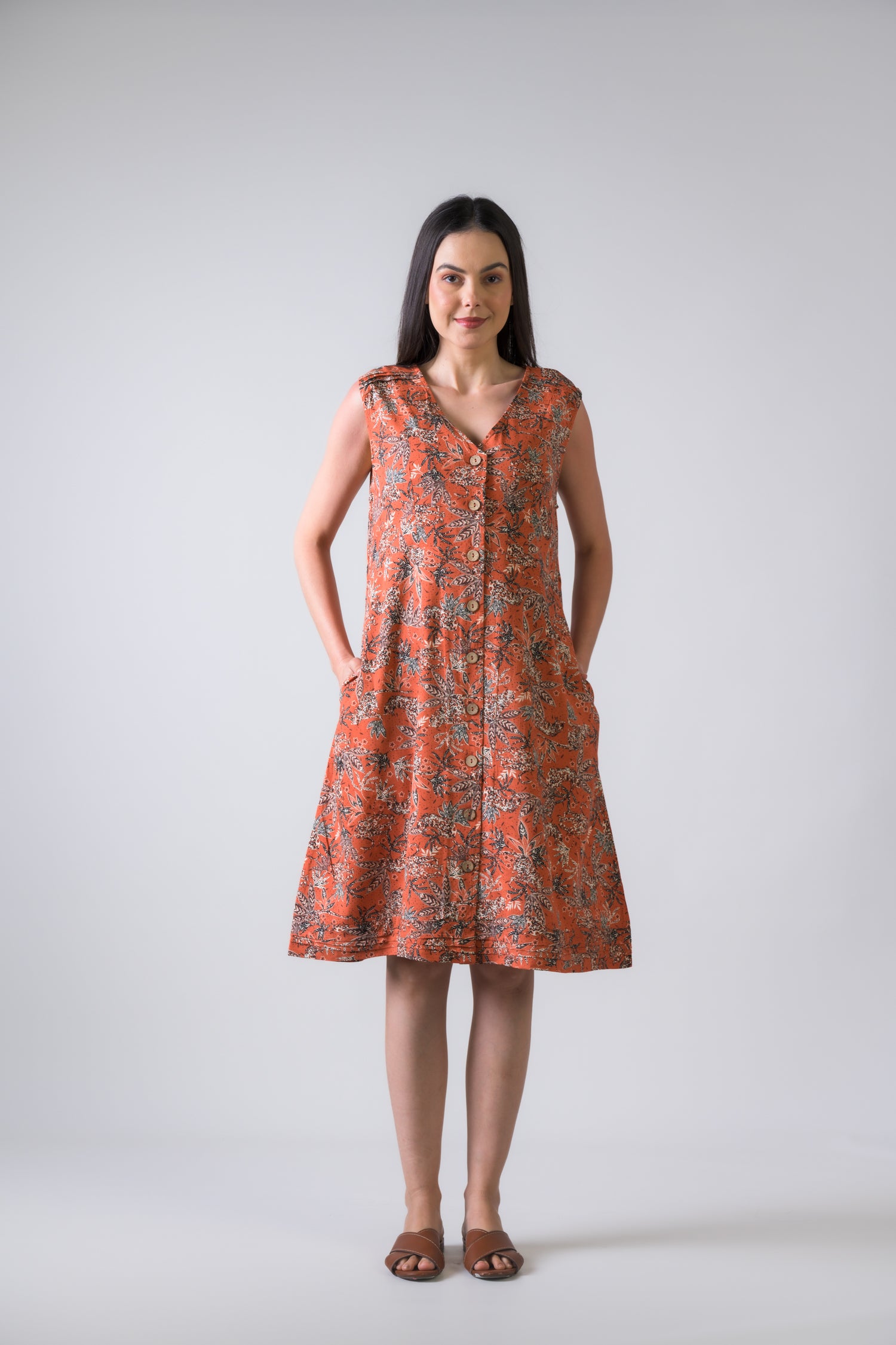 Rhea Teaberry Print Heron Dress