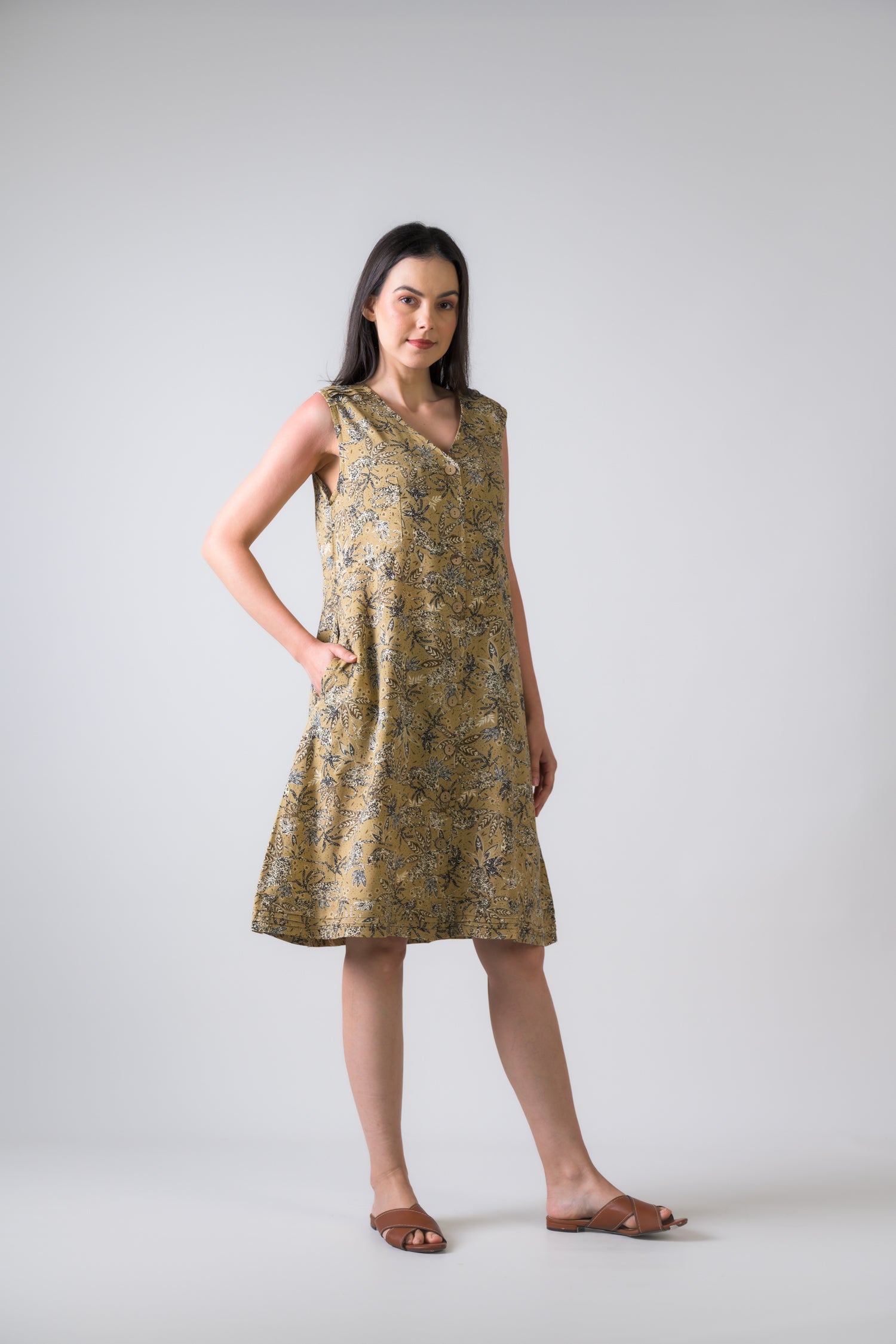 Rhea Teaberry Print Heron Dress