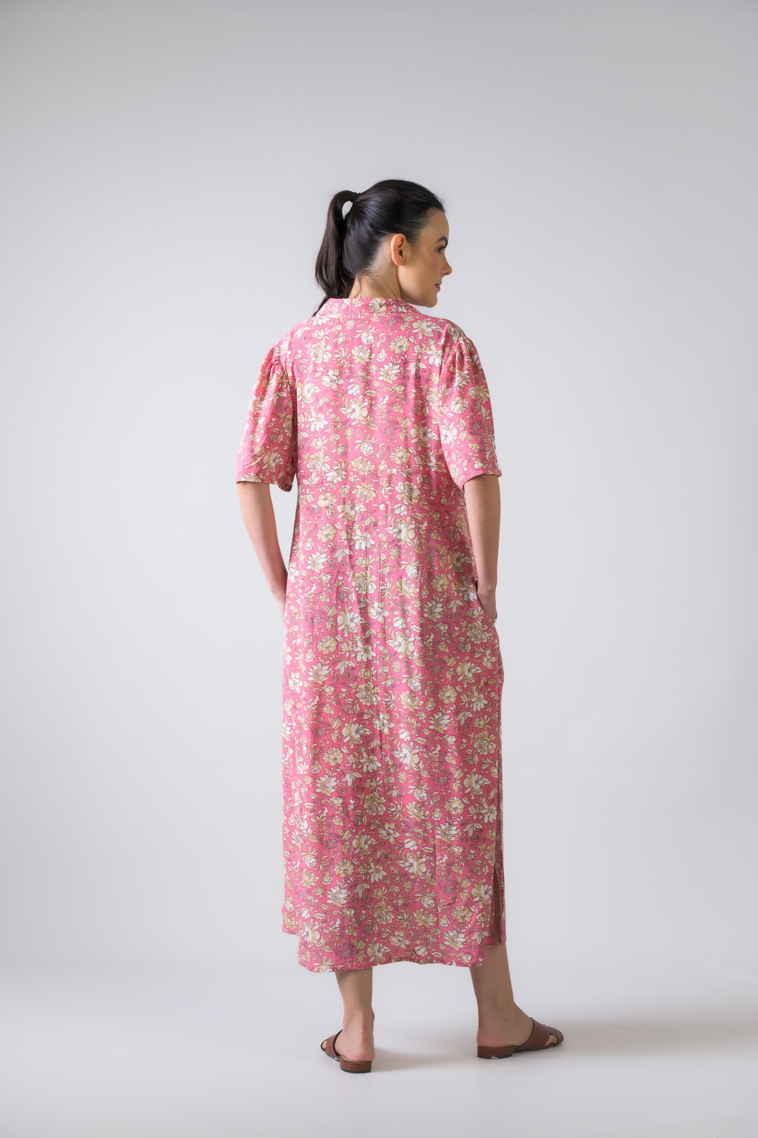 Rhea Flower Print Griffon Dress Green / S/M