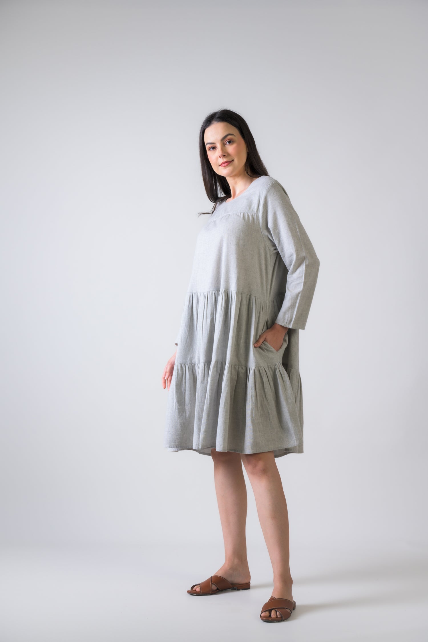 Rhea Turin Dress with Long Sleeves