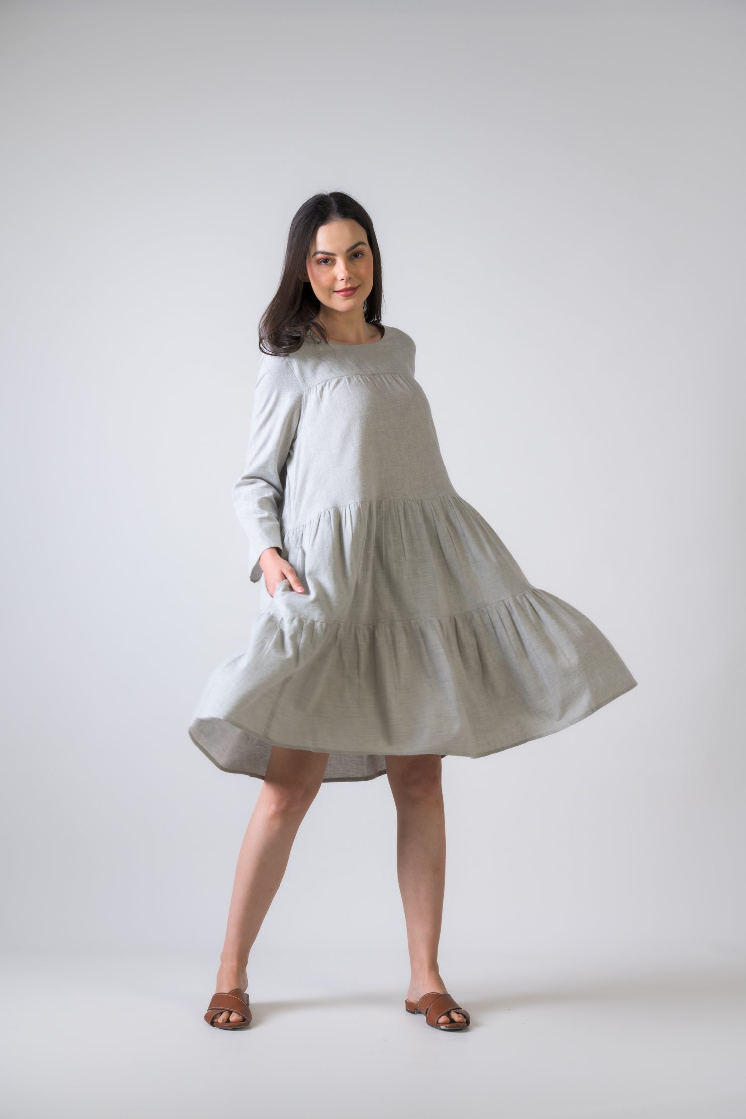 Rhea Turin Dress with Long Sleeves