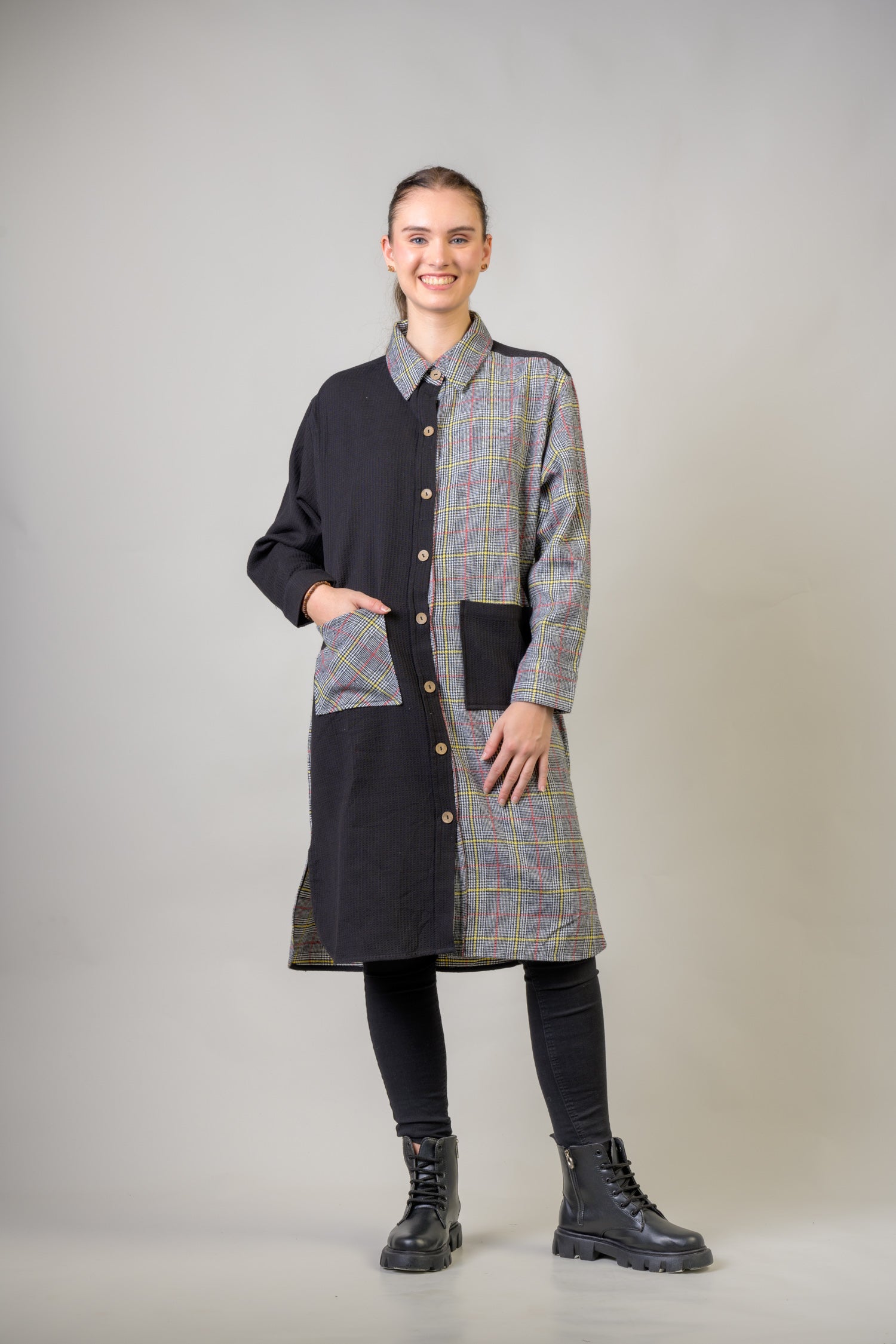 Rhea Mimosa Shirt Dress Grey / Small/Medium
