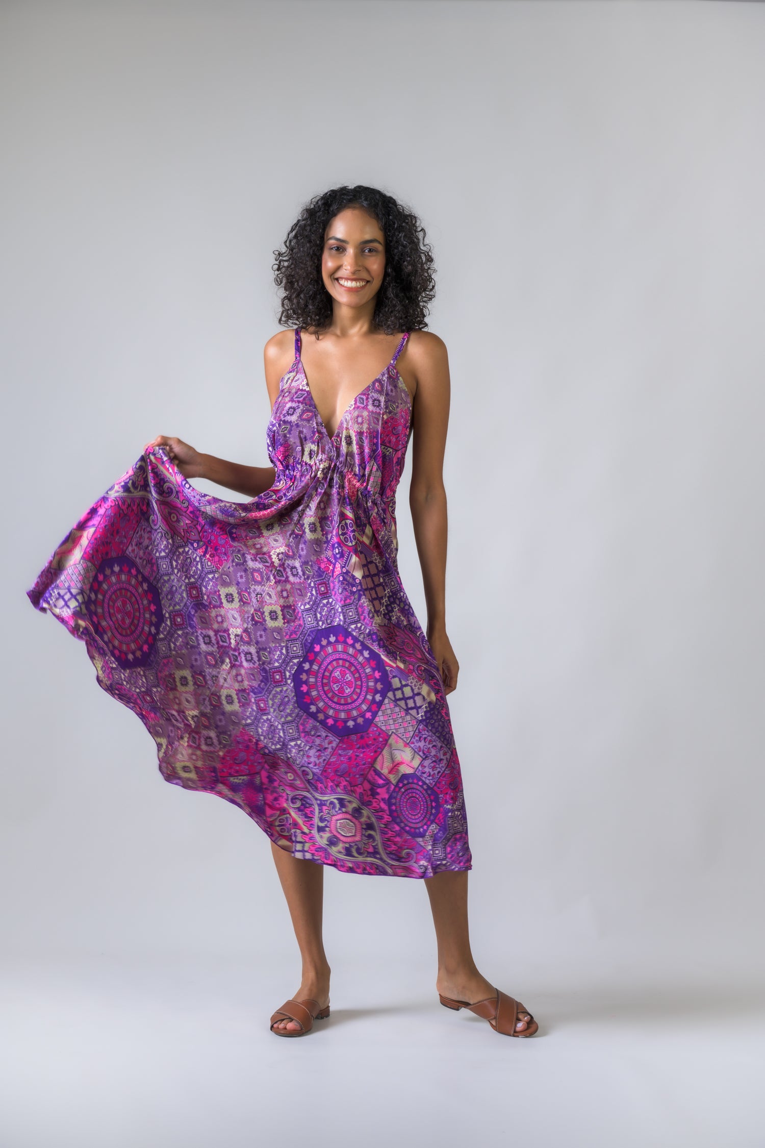 Rhea Backless Halter Dress Variad color / One Size
