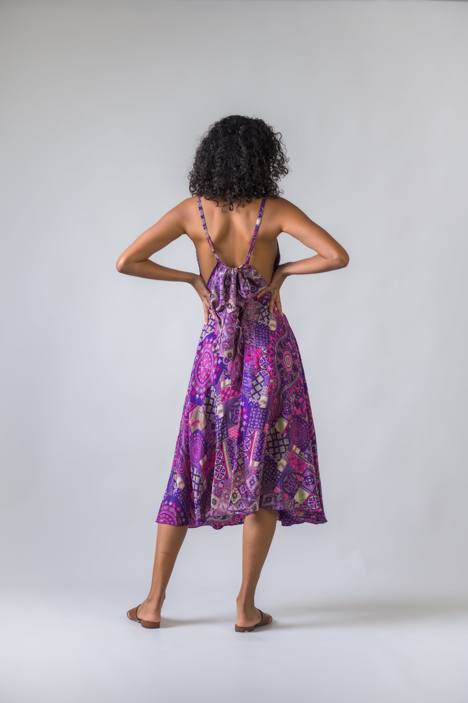 Rhea Backless Halter Dress Variad color / One Size