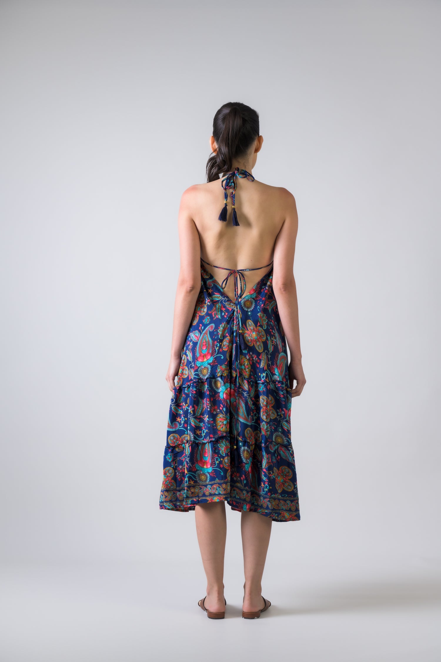 Rhea Dori Pattern Dress Blue / One Size