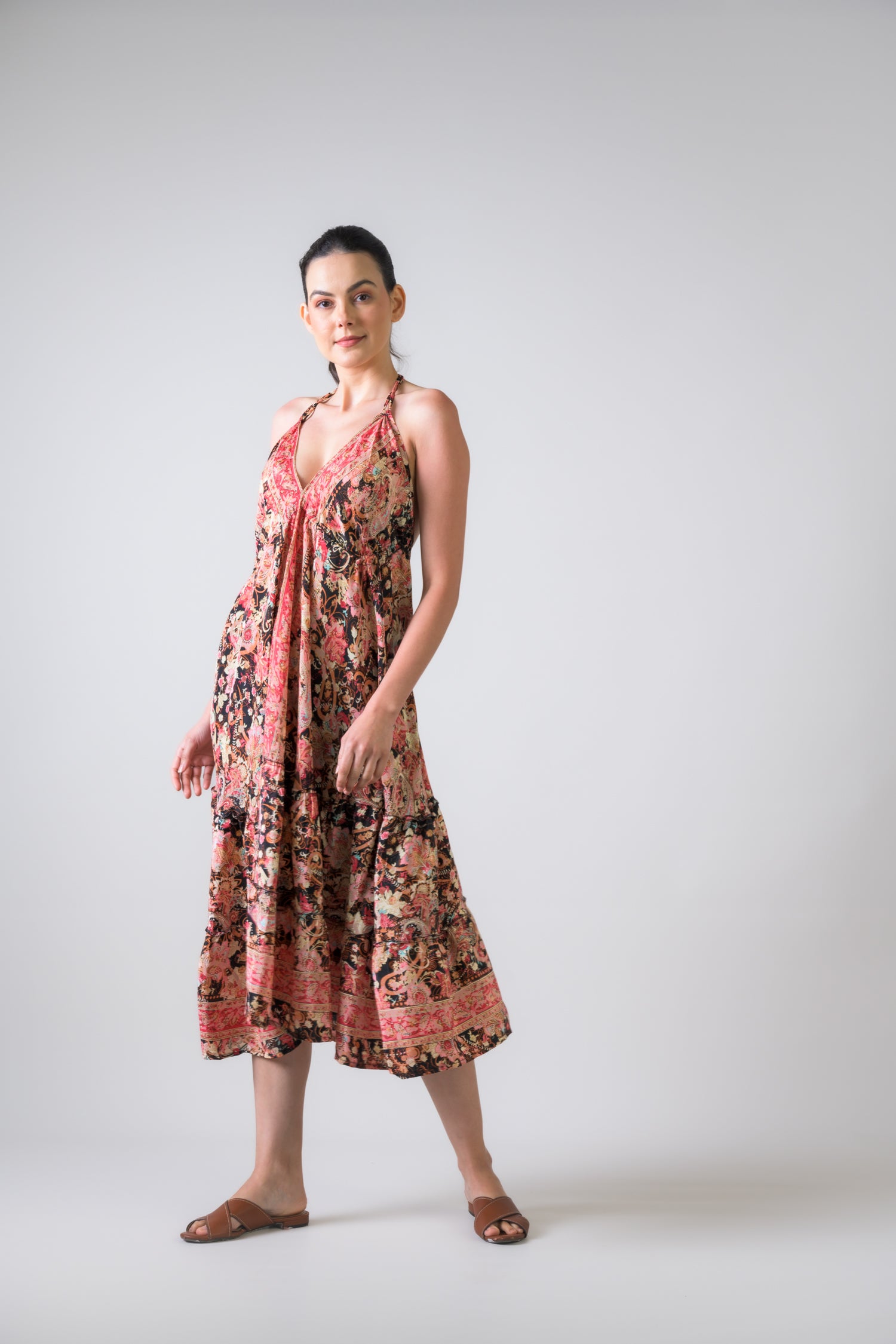 Rhea Dori Pattern Dress Blue / One Size