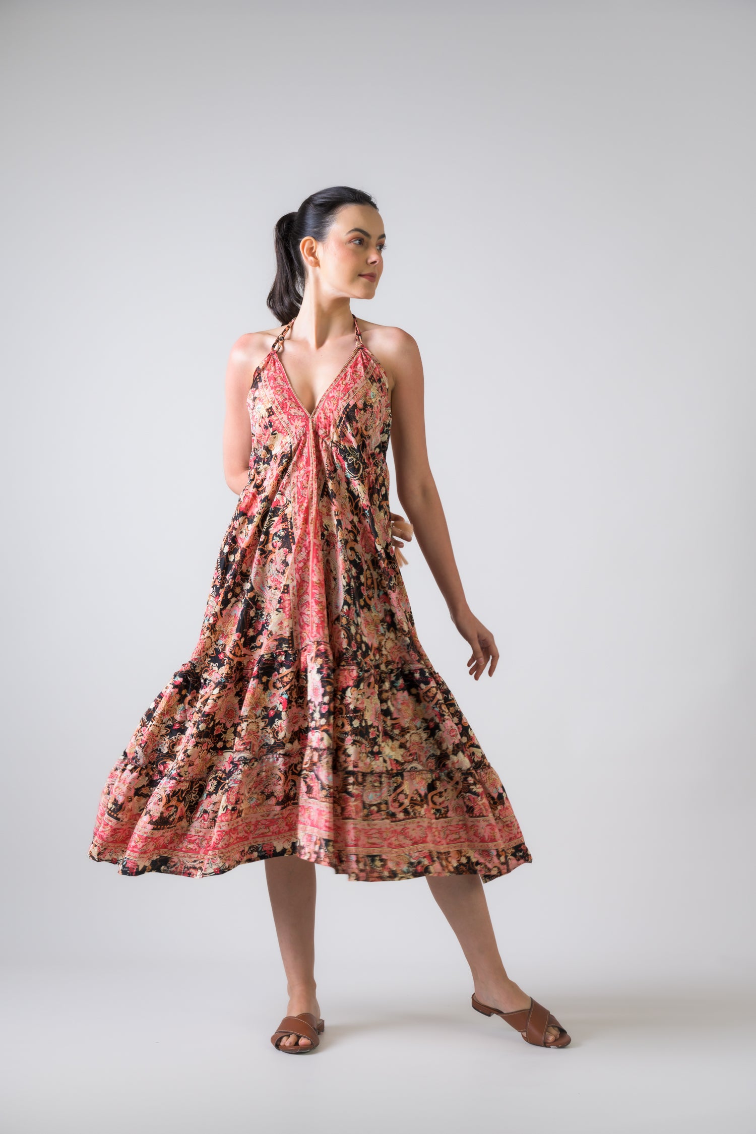 Rhea Dori Pattern Dress Blue / One Size