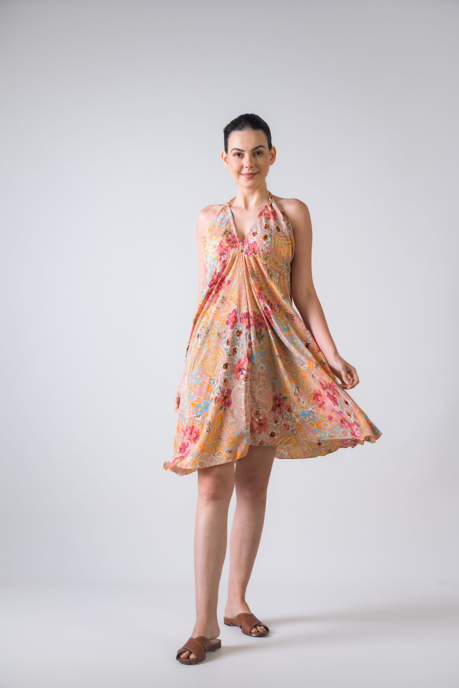 Rhea Fine Print Short Dress Assorted / One Size