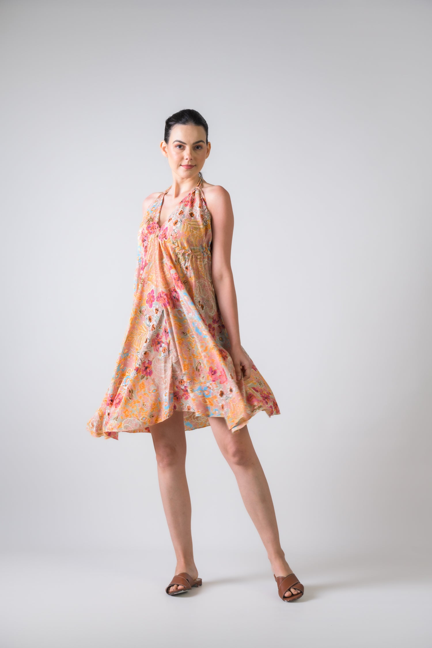 Rhea Fine Print Short Dress Assorted / One Size