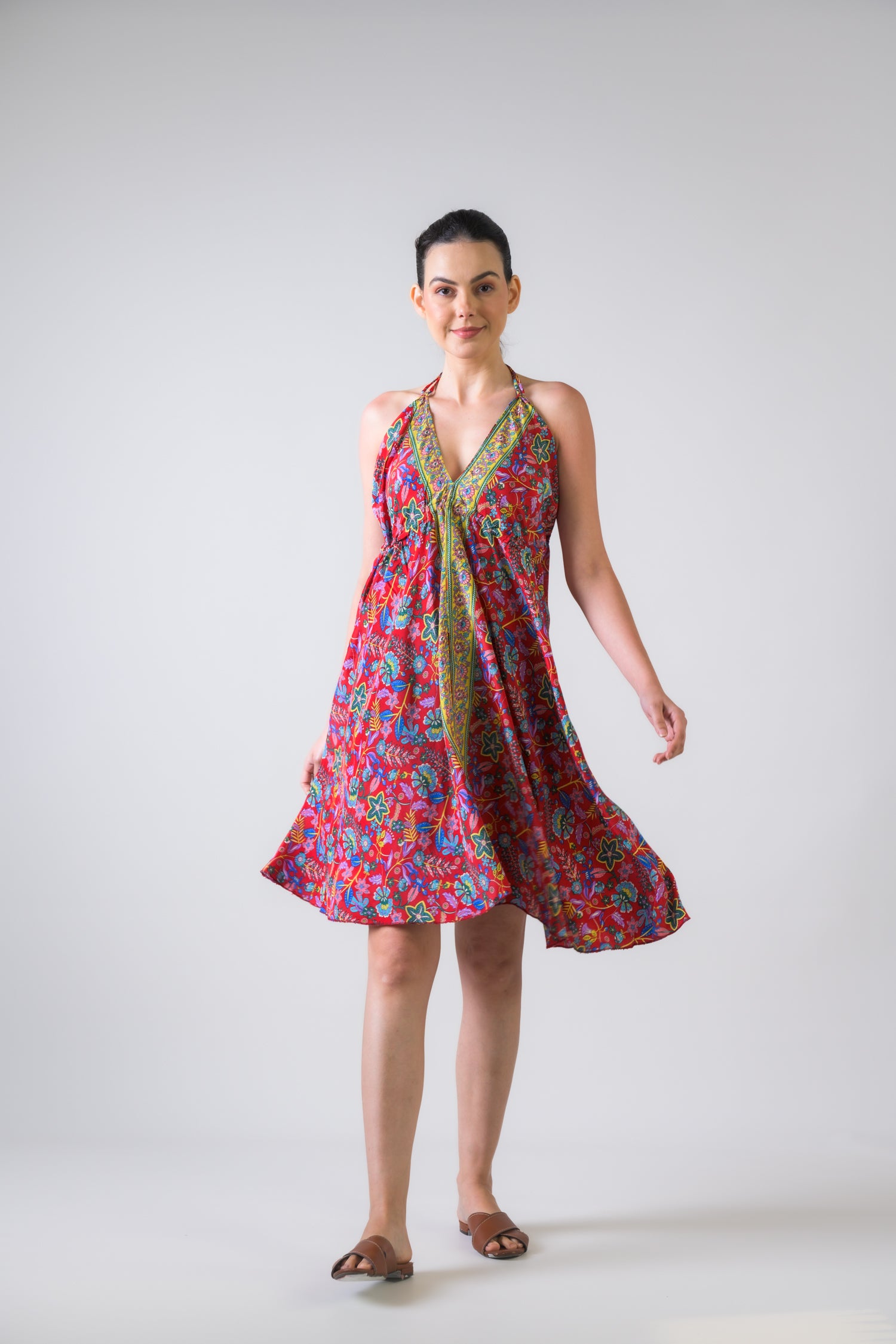 Rhea Fine Print Short Dress Assorted / One Size