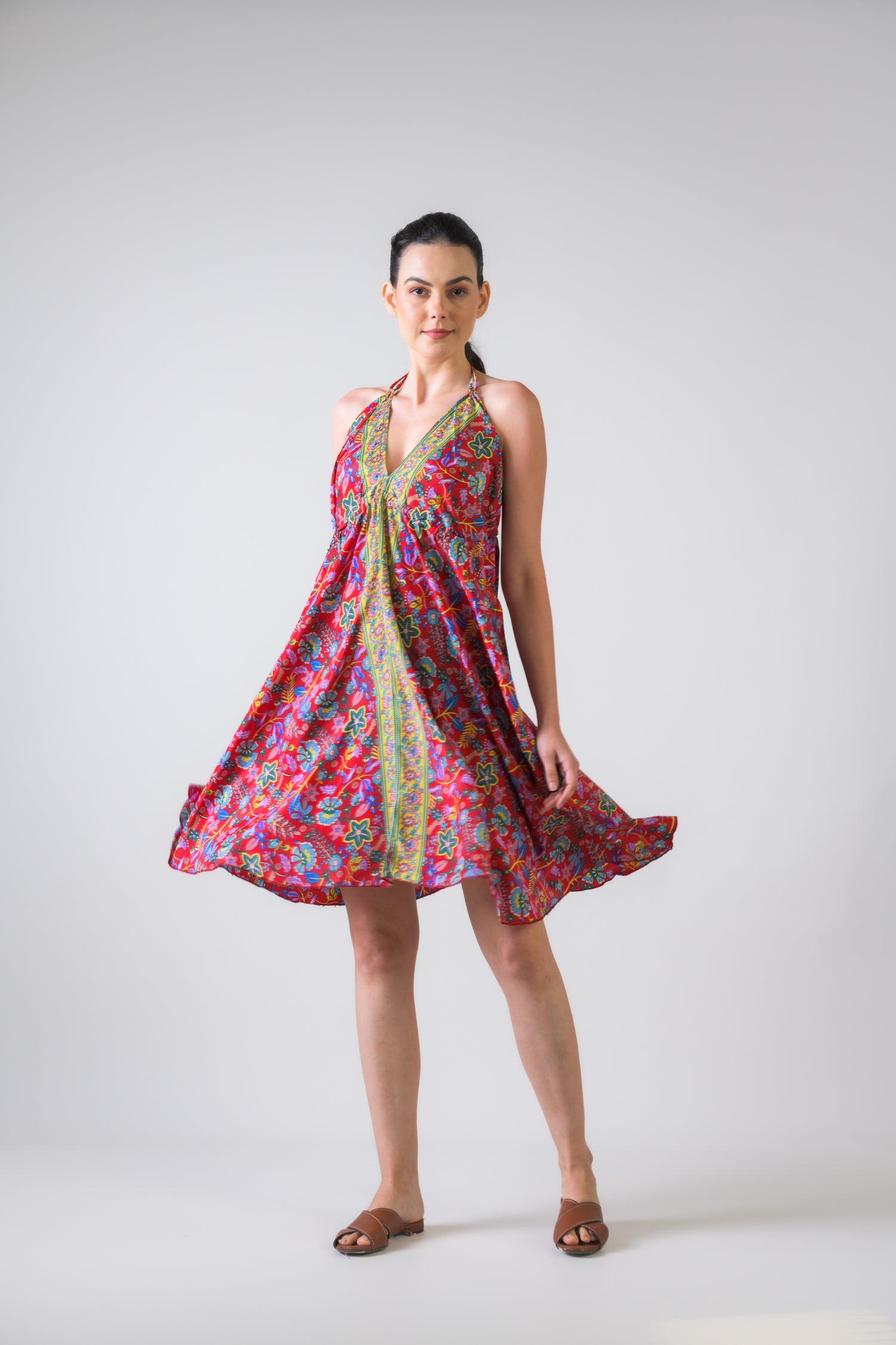 Rhea Fine Print Short Dress Assorted / One Size