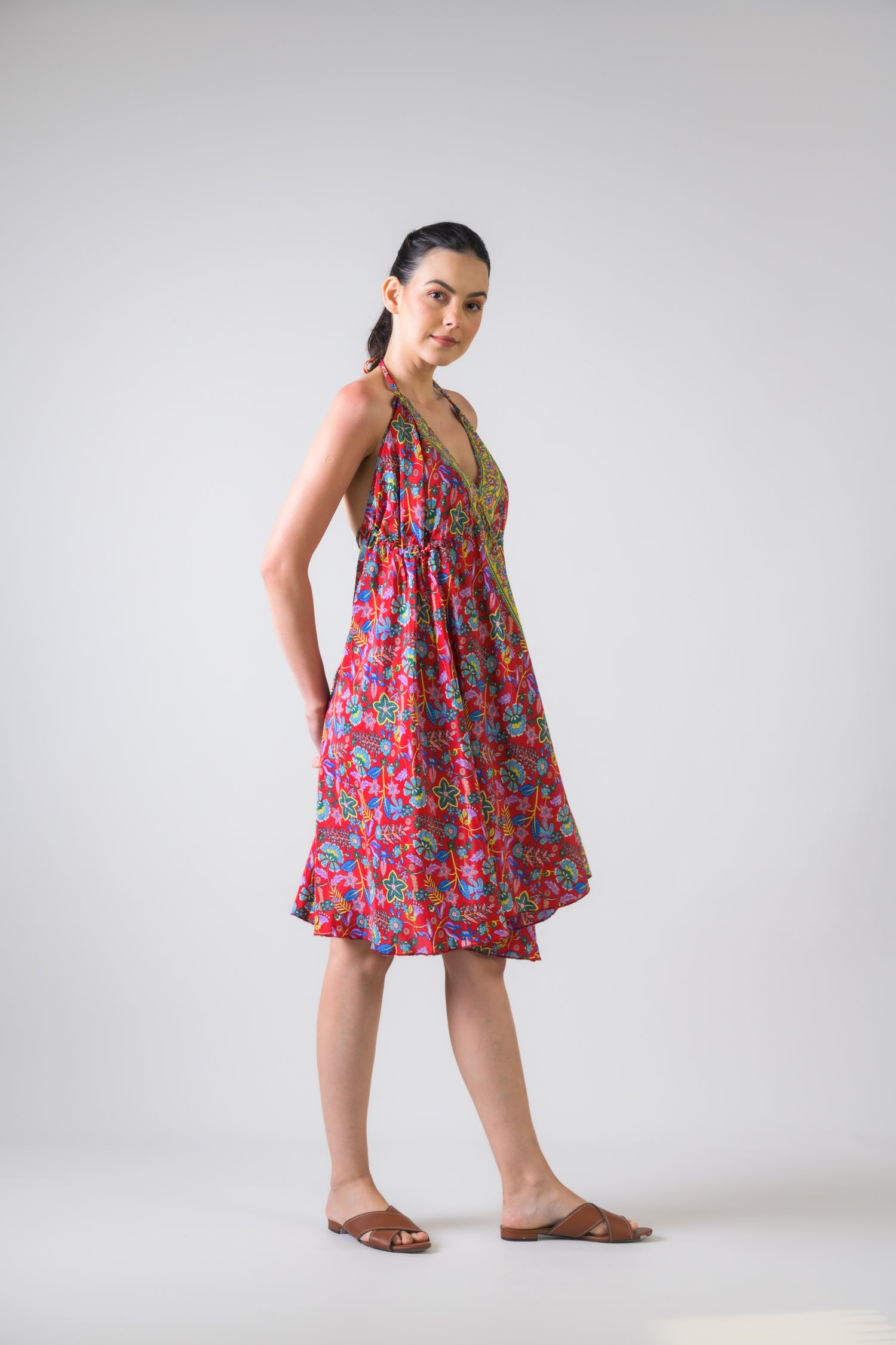 Rhea Fine Print Short Dress Assorted / One Size