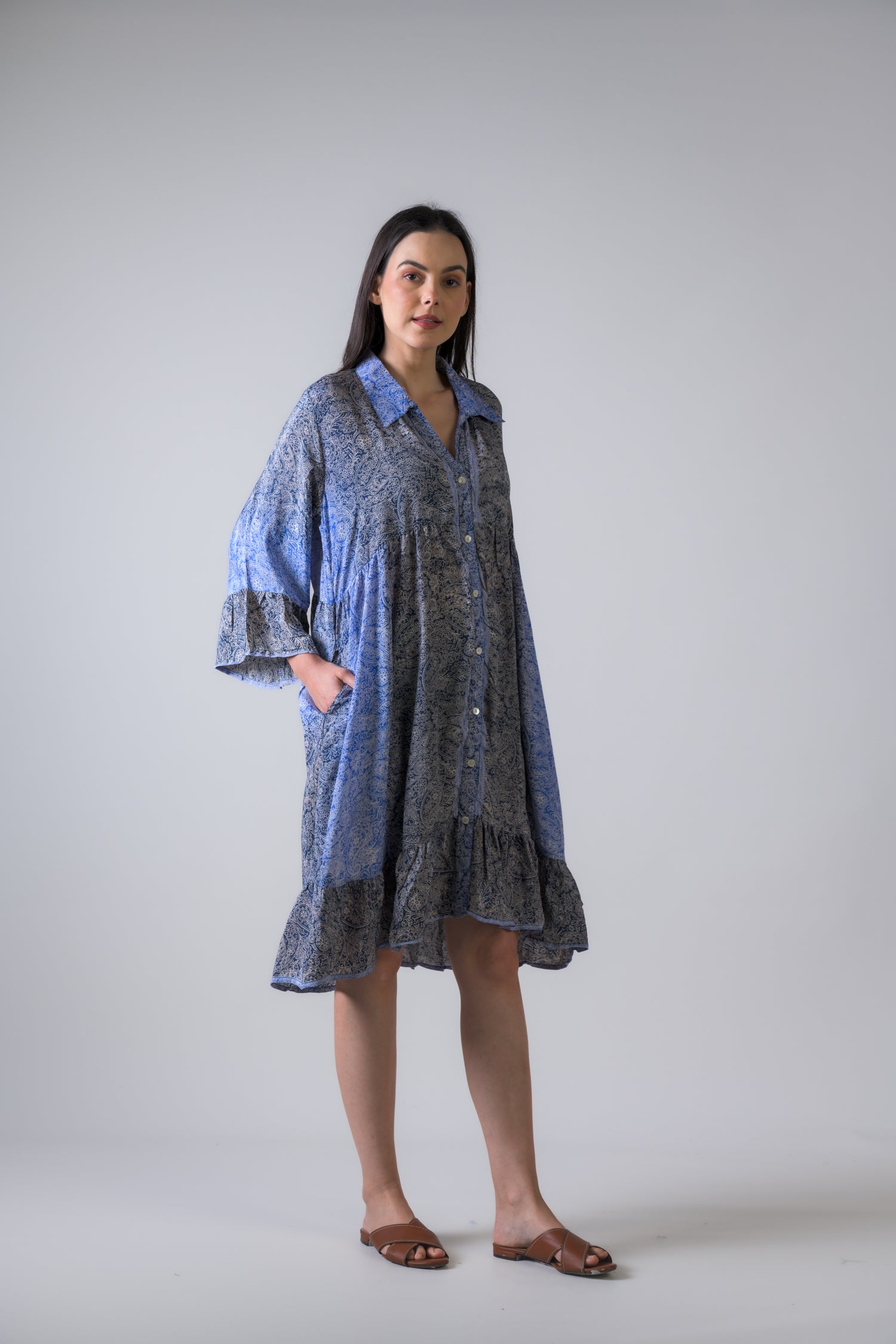 Rhea Gentle Greens Short Dress Assorted / One Size