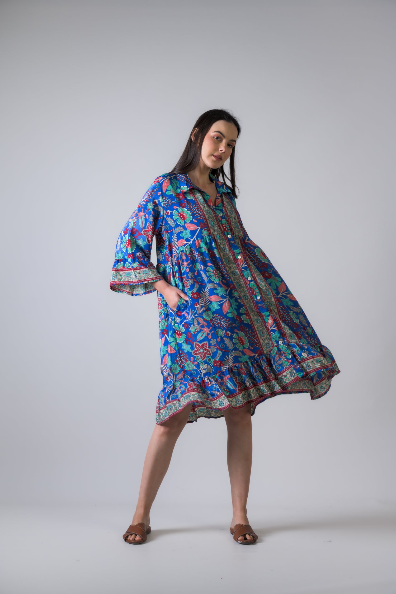 Rhea Gentle Greens Short Dress Assorted / One Size