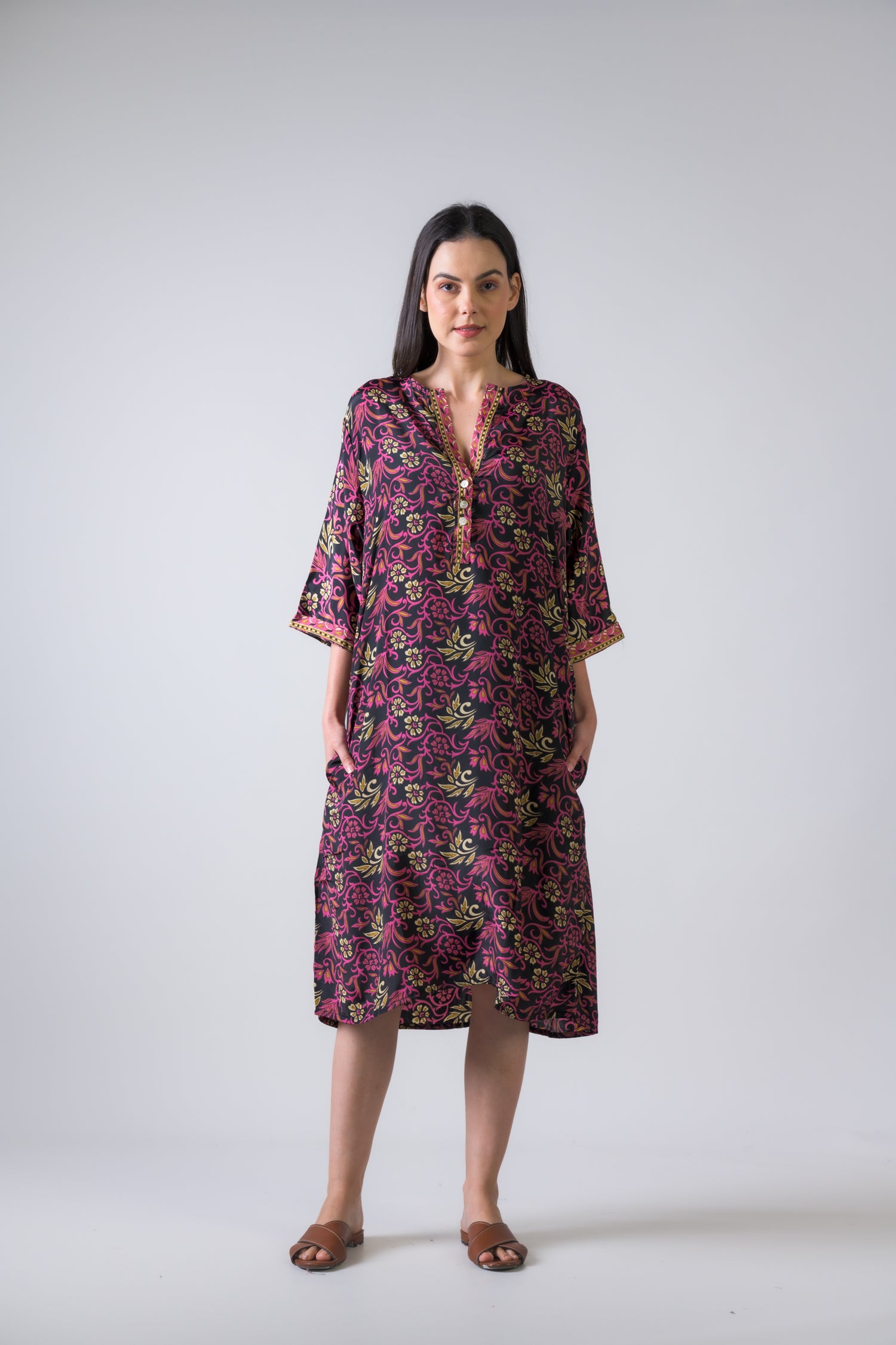 Rhea Pattern Print Short Dress Sea Green / One Size