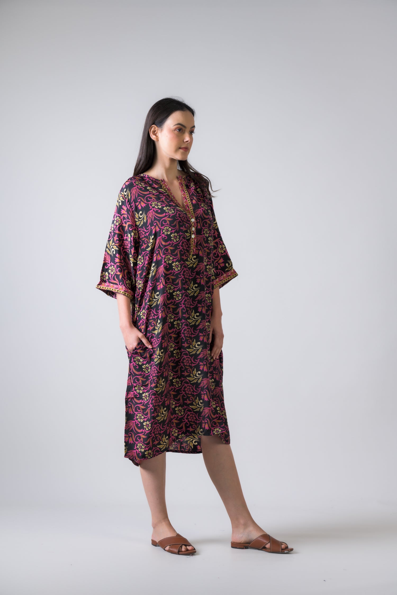 Rhea Pattern Print Short Dress Sea Green / One Size