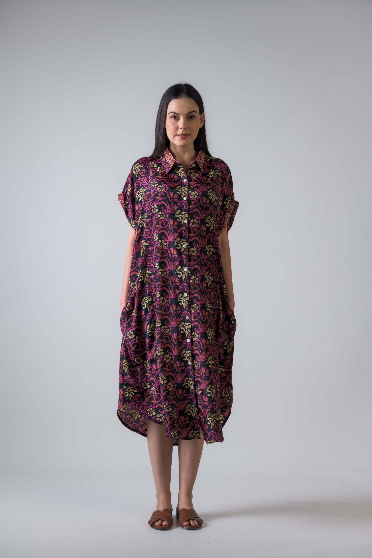 Rhea Print Short Dress Pink / One Size