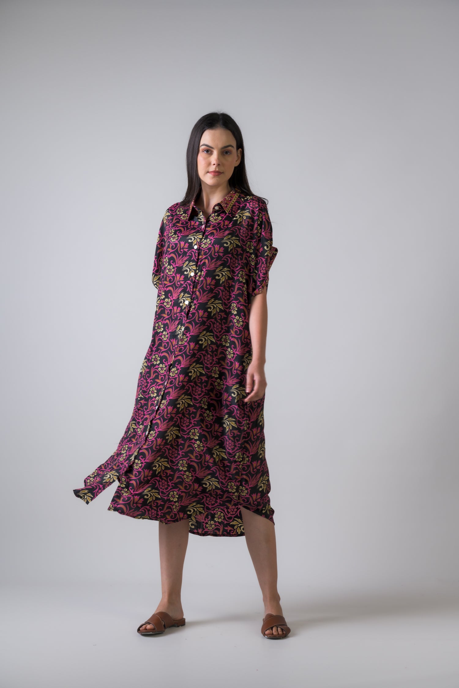 Rhea Print Short Dress Pink / One Size