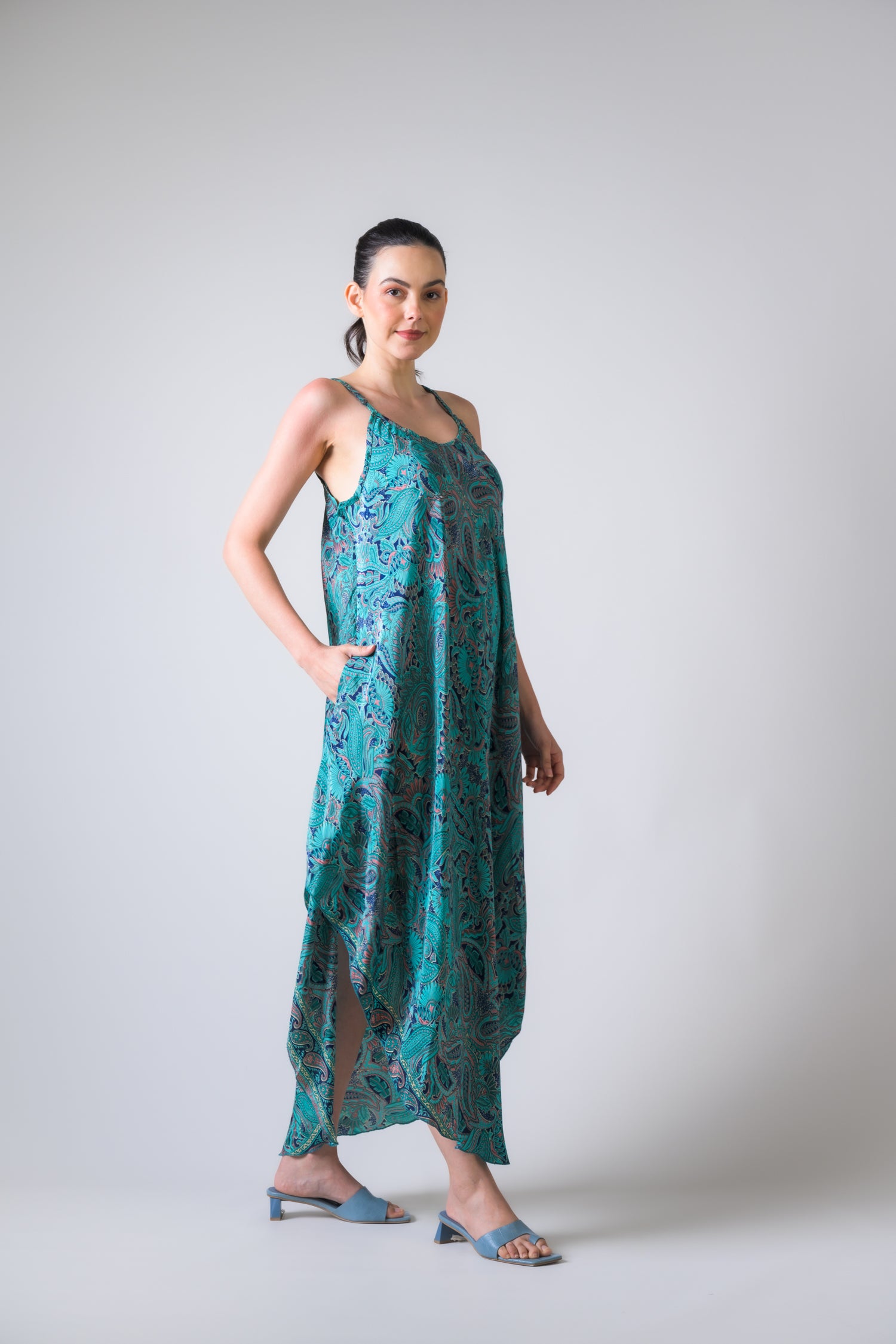 Rhea Ramania Long Dress Seagreen / One Size