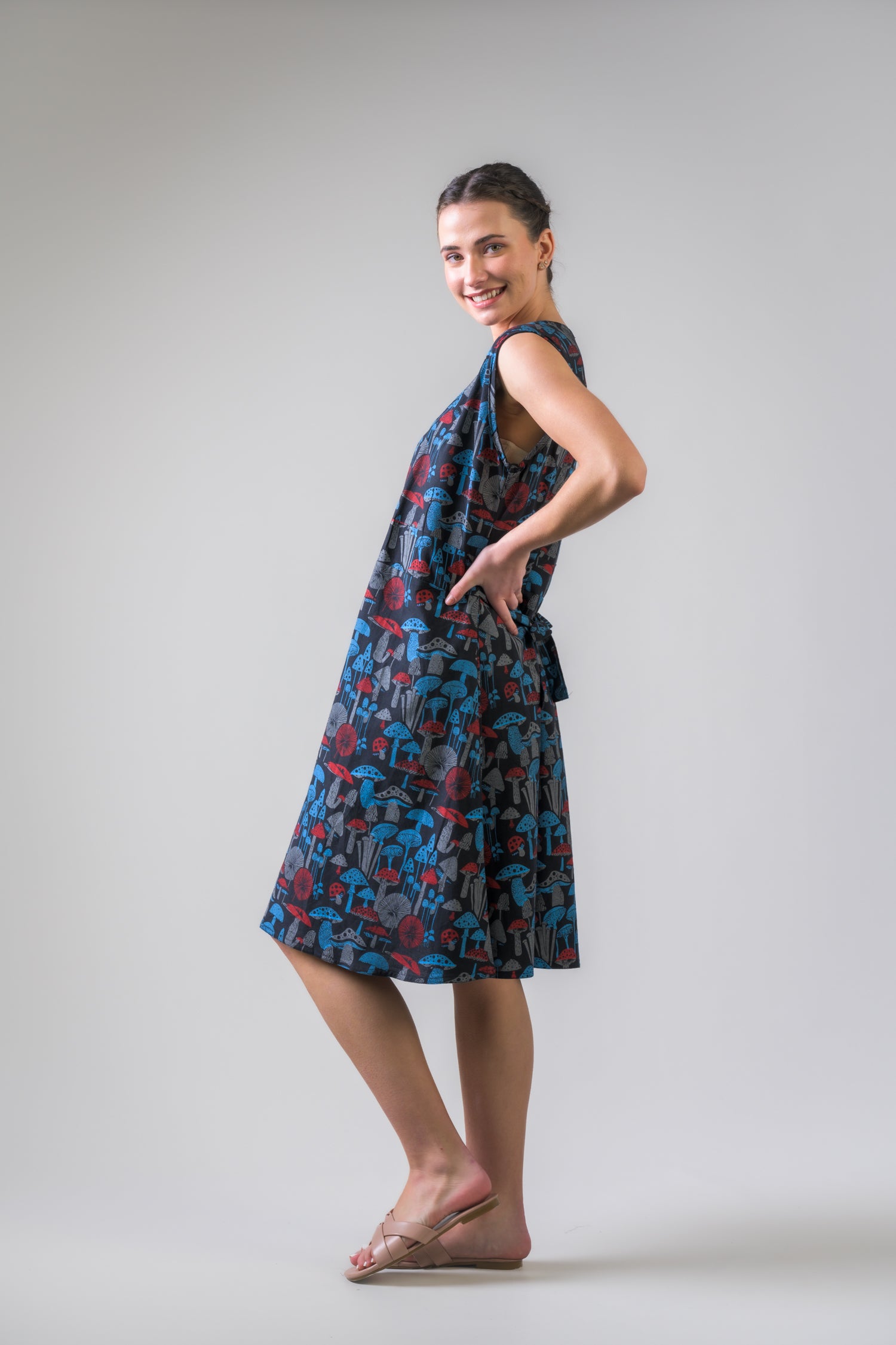 Rhea Mushroom Spots Dress Black / Medium