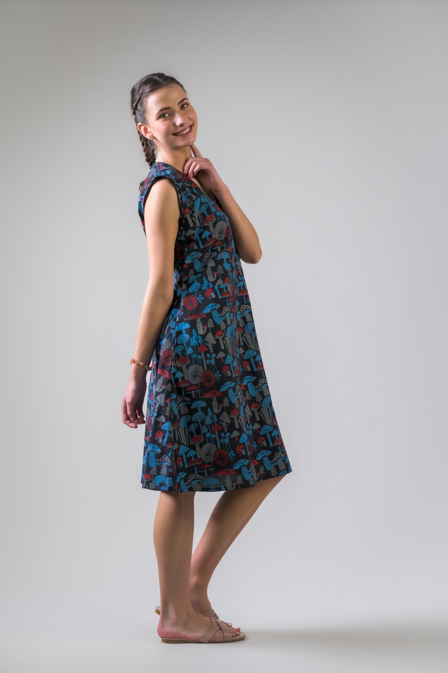 Rhea Mushroom Spots Dress Black / Large