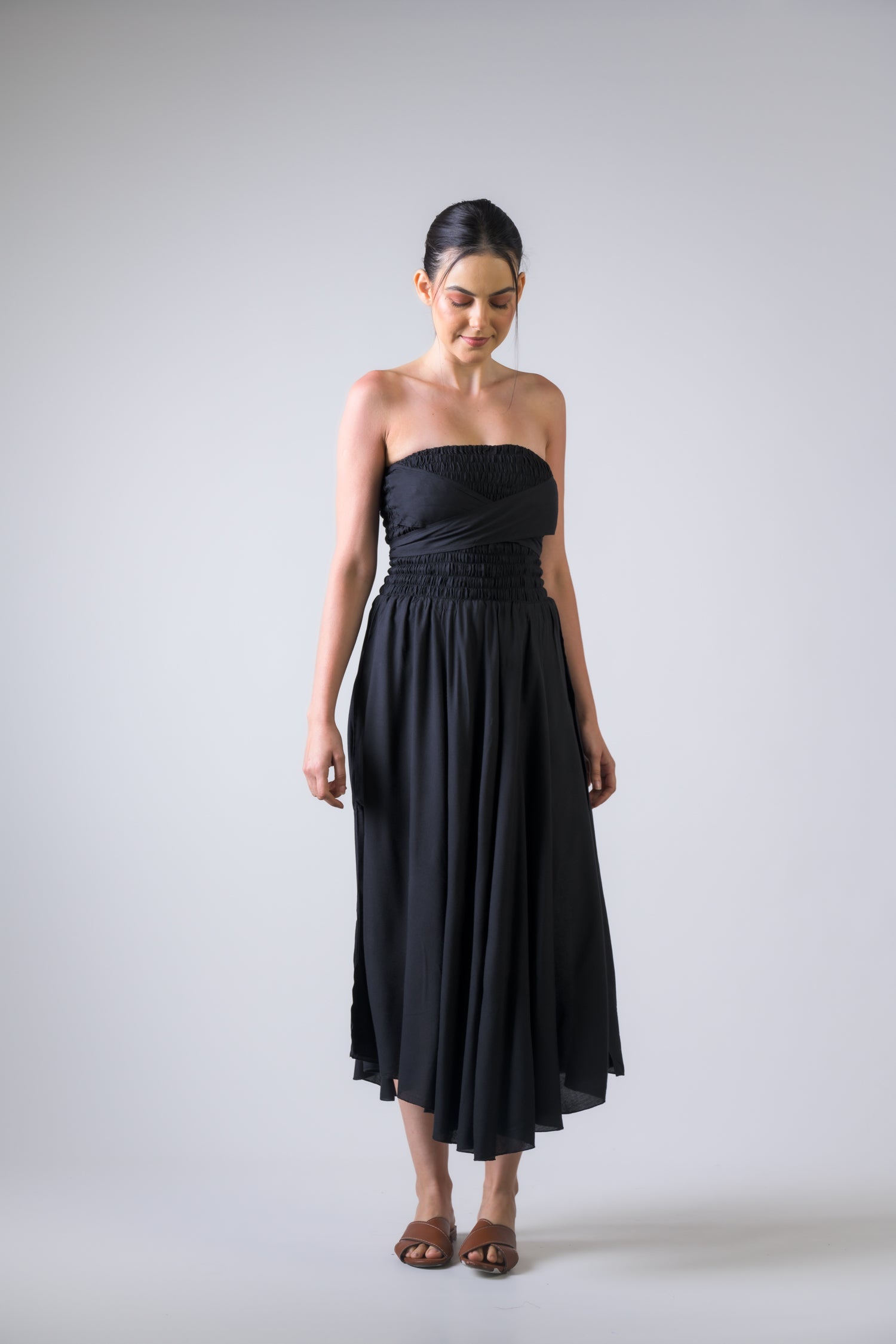 Rhea Bobbin Dress Black / One Size