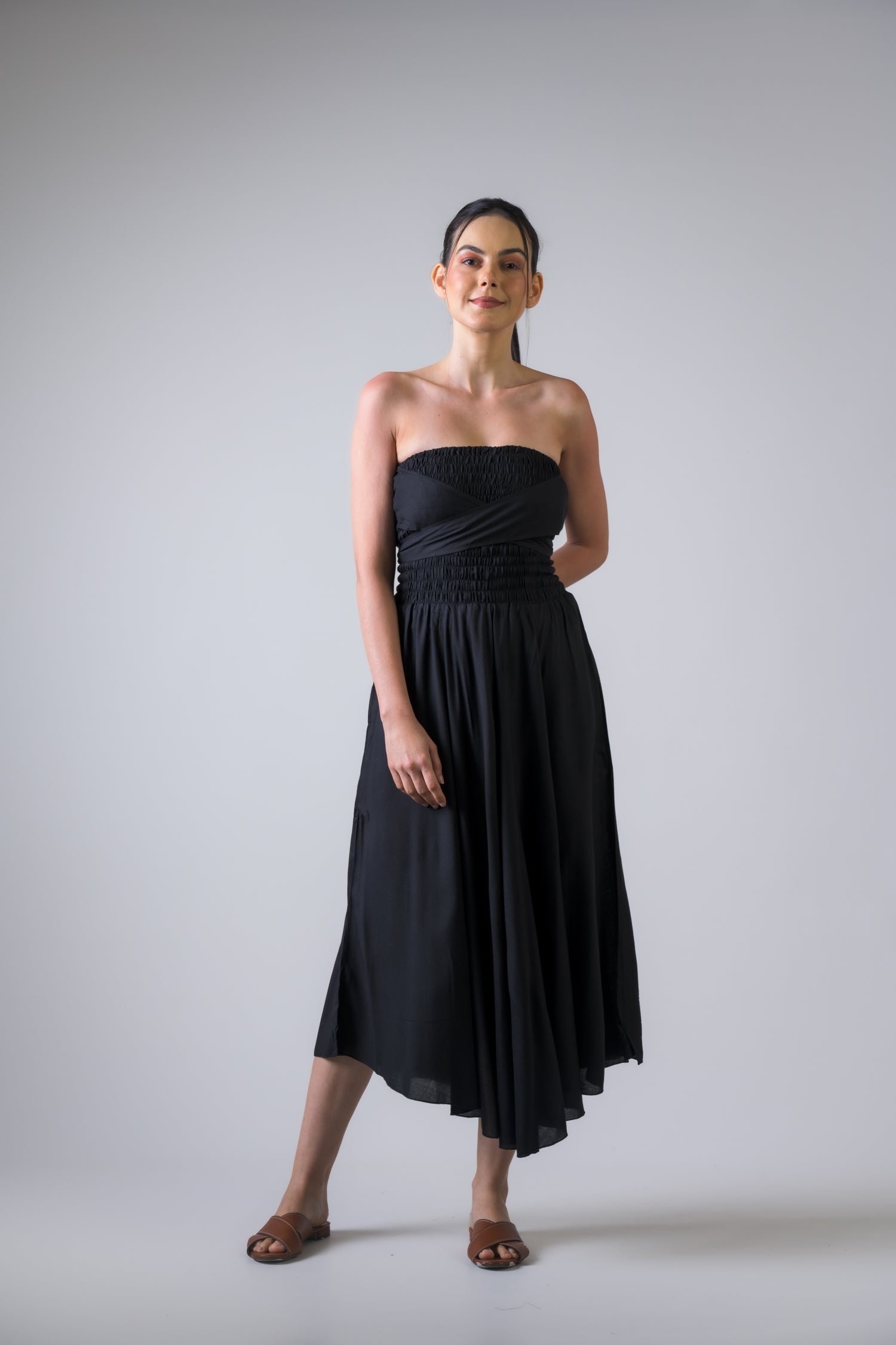 Rhea Bobbin Dress Black / One Size