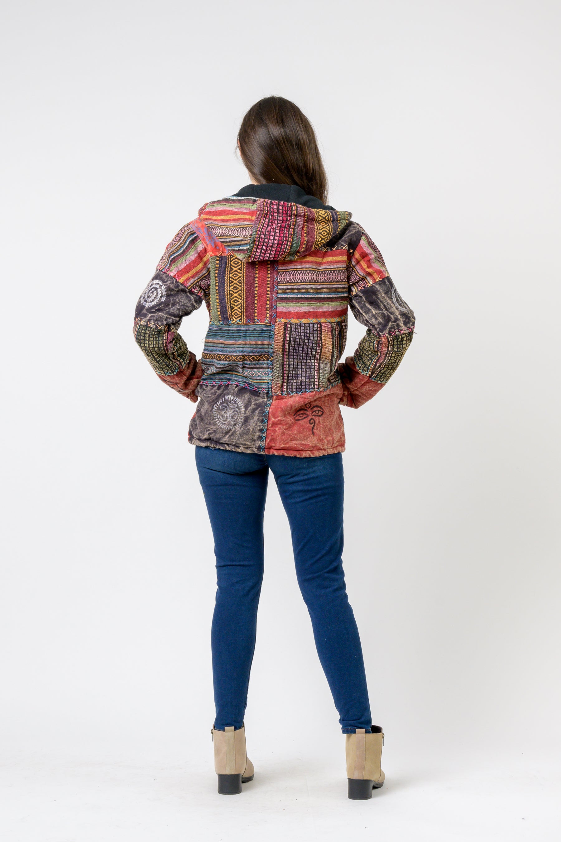 Rhea Pied Zipper Hoodie